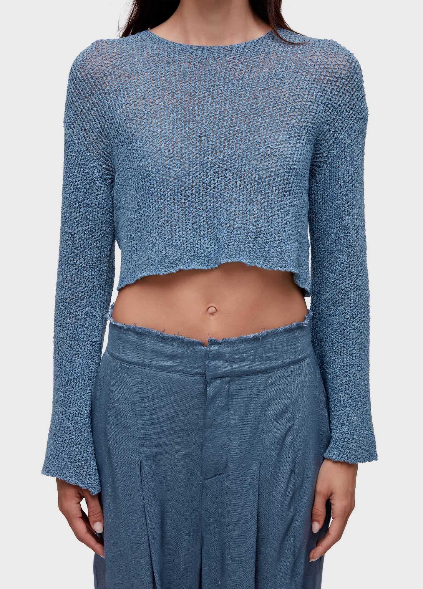 Blusa flare tricot rede