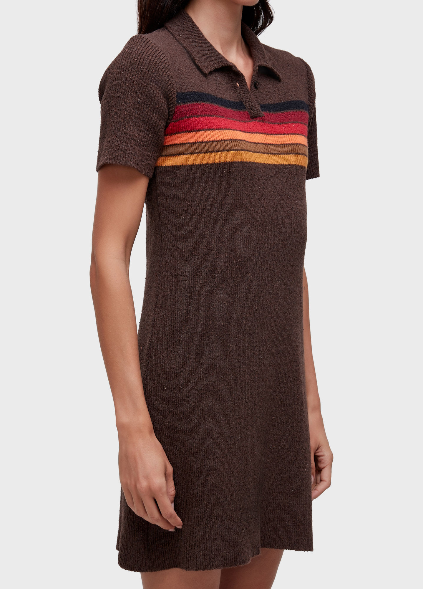 Vestido polo tricot listras