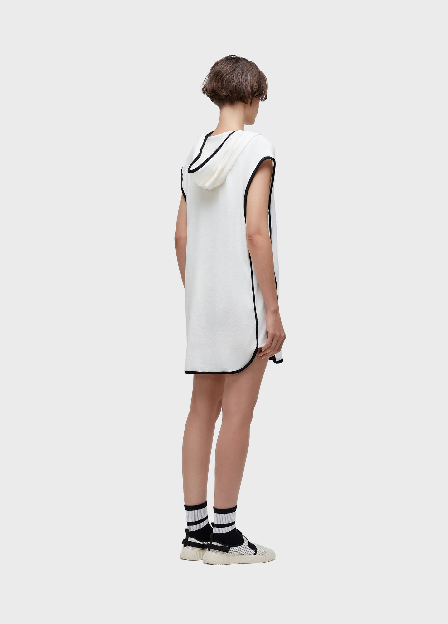Vestido sobreposicao vies atoalhado