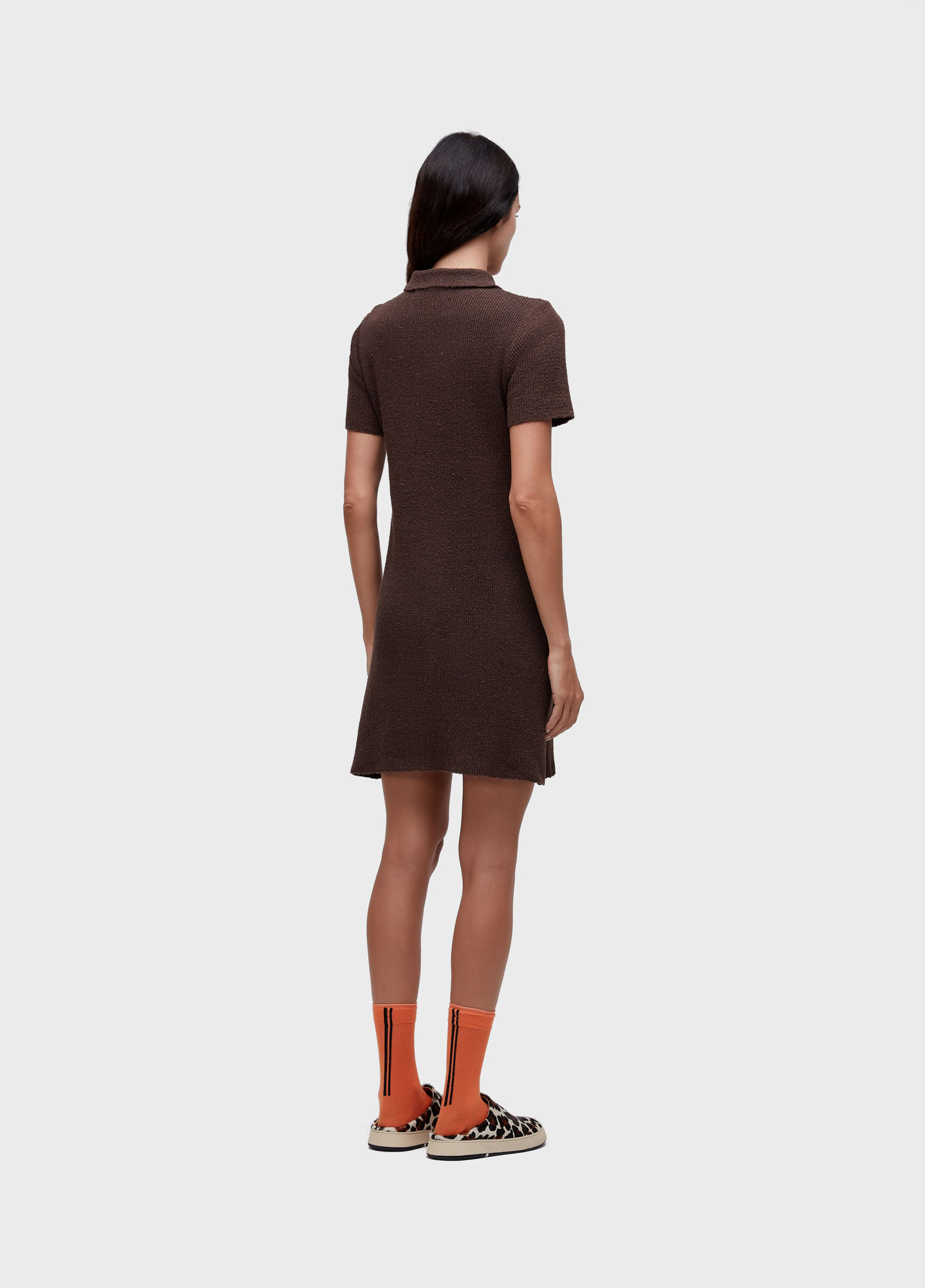 Vestido polo tricot listras