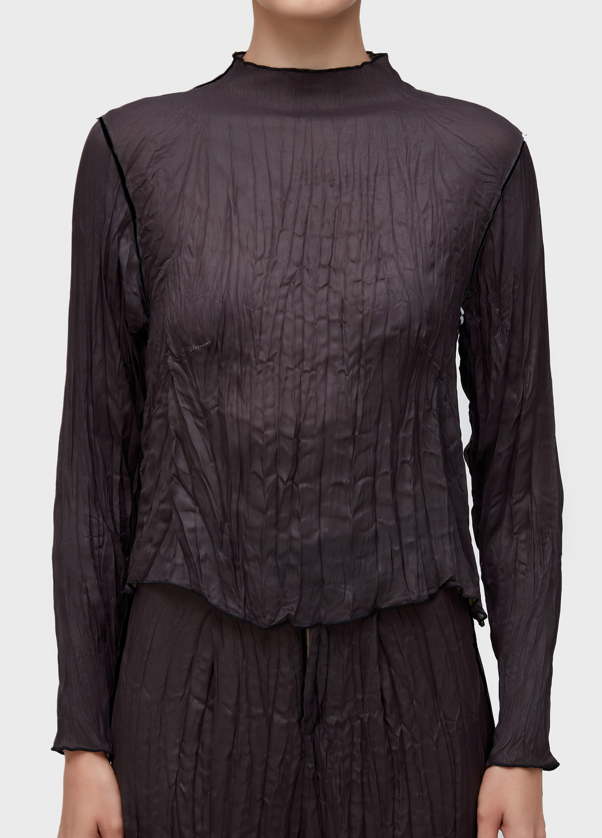 Blusa wrinkle satin double face