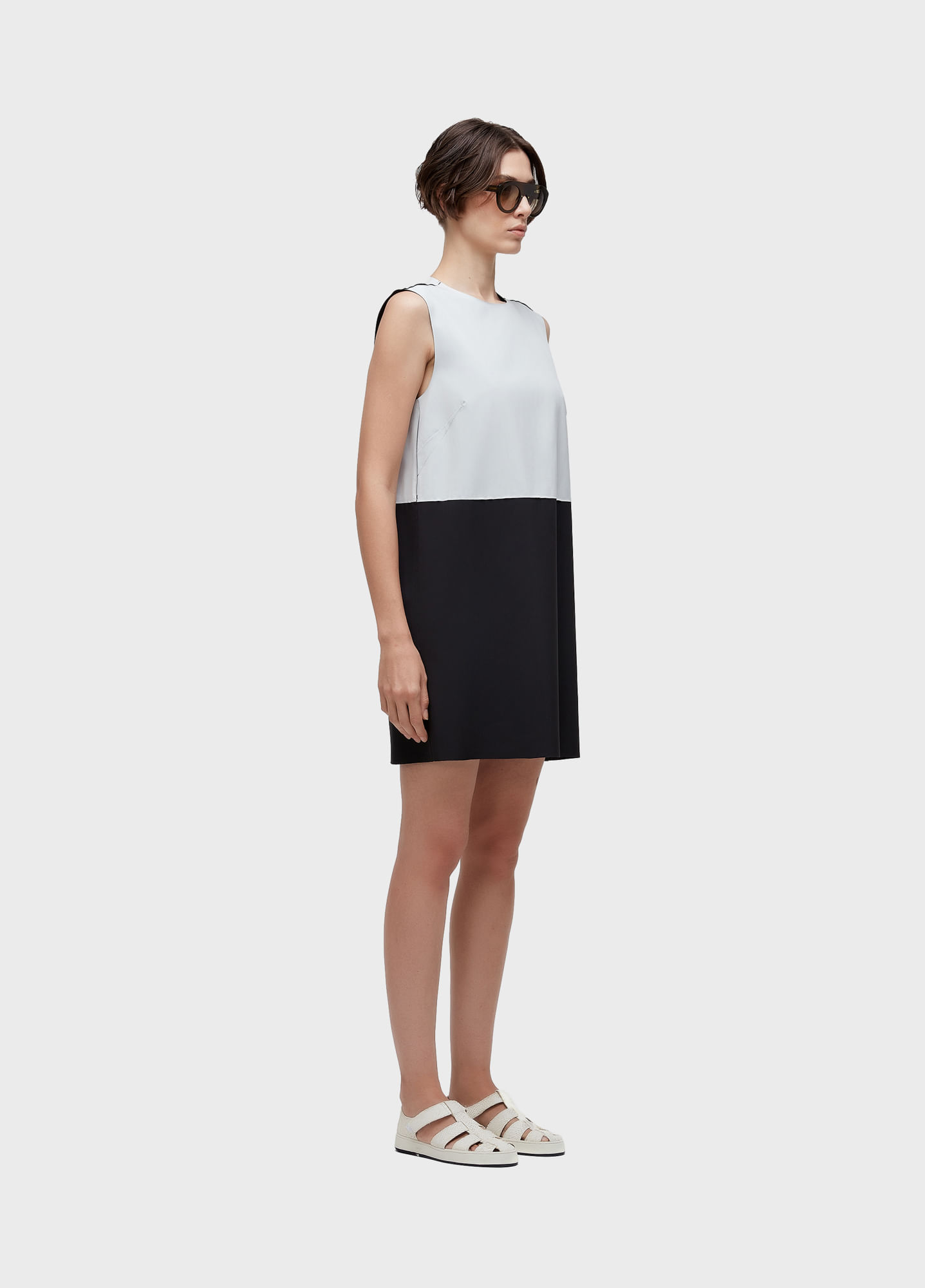 Vestido curto superlight double bicolor
