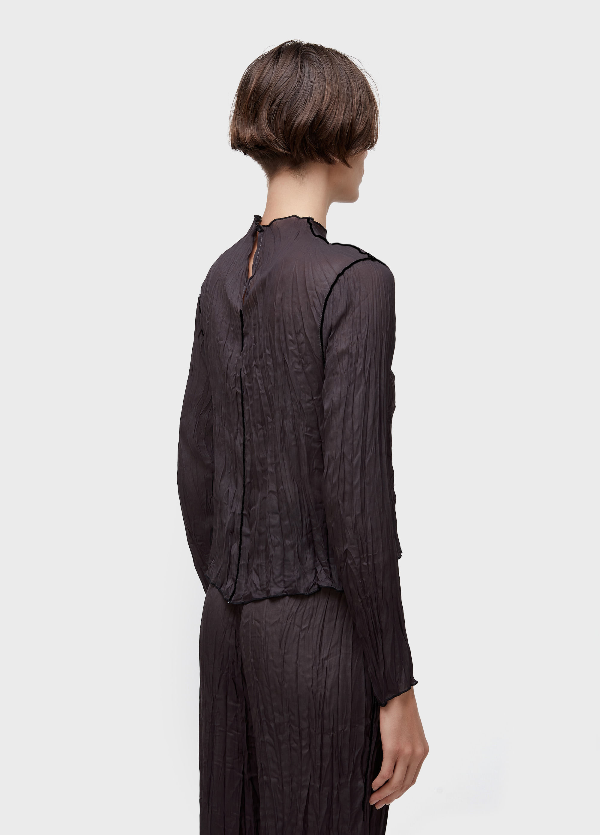 Blusa wrinkle satin double face