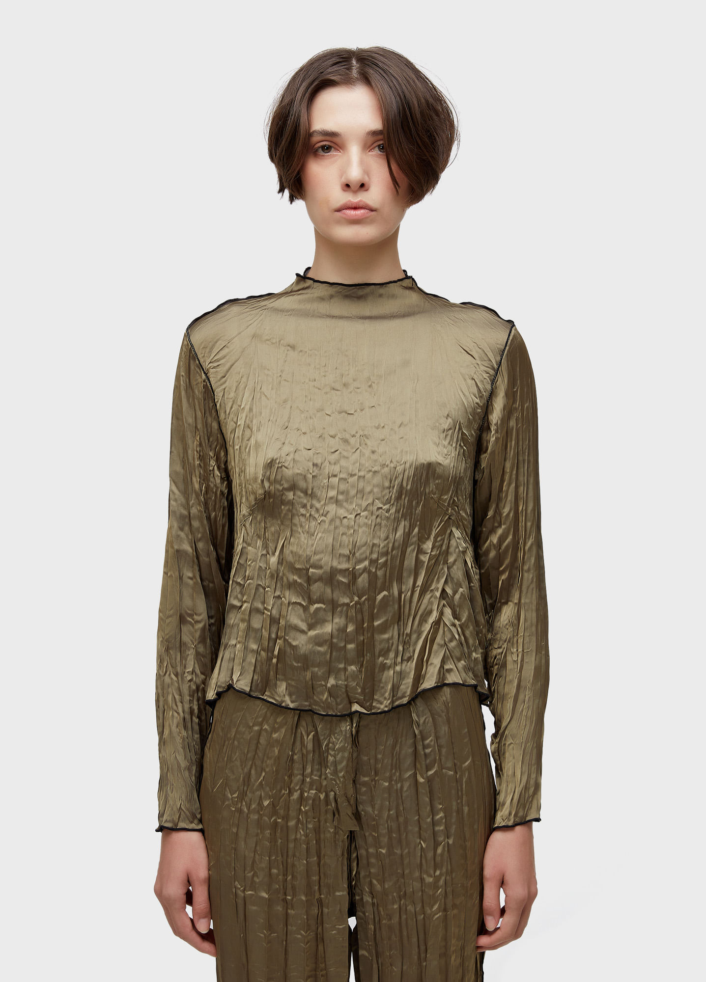 Blusa wrinkle satin double face