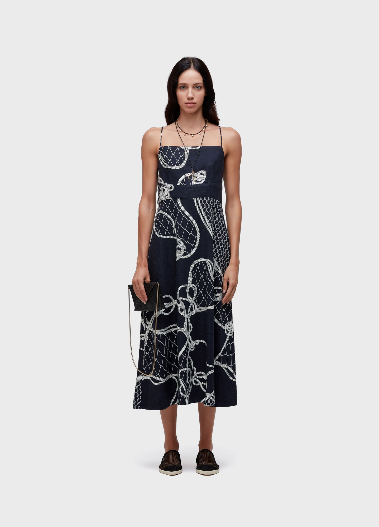 Vestido alças knot blue