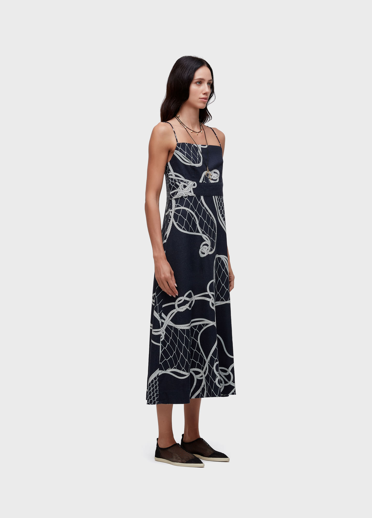 Vestido alças knot blue
