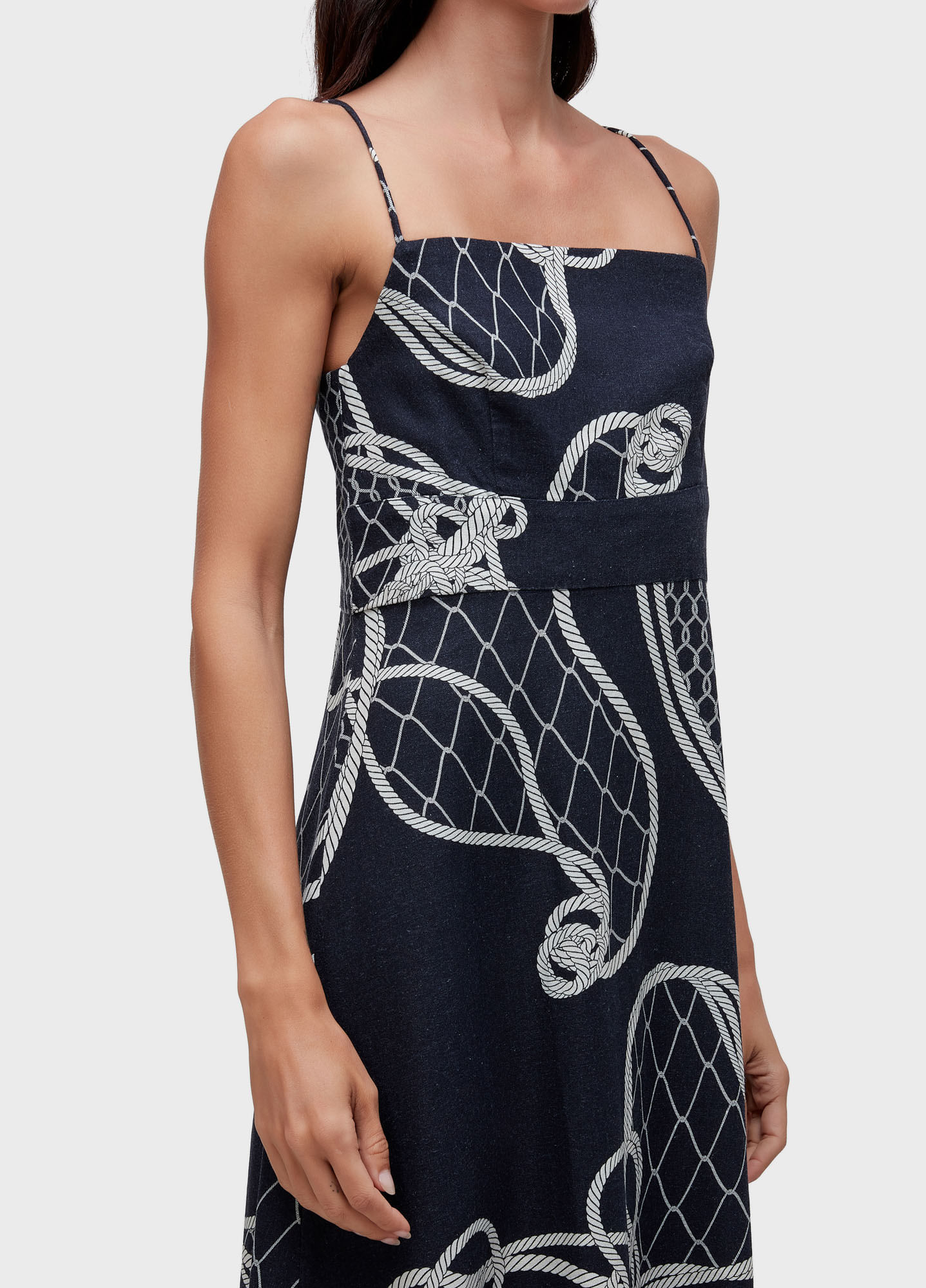 Vestido alças knot blue