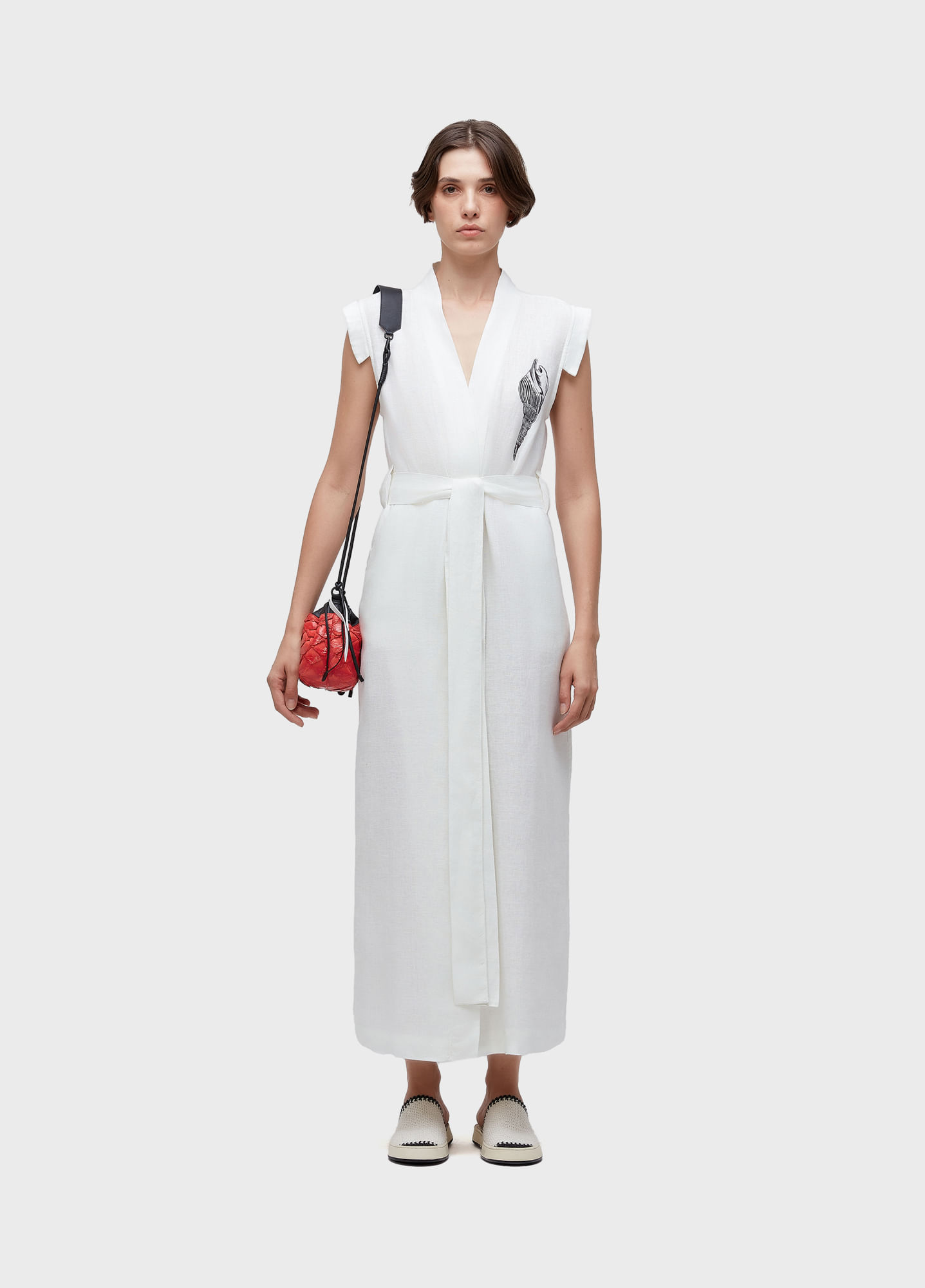 Vestido transpasse concha duo