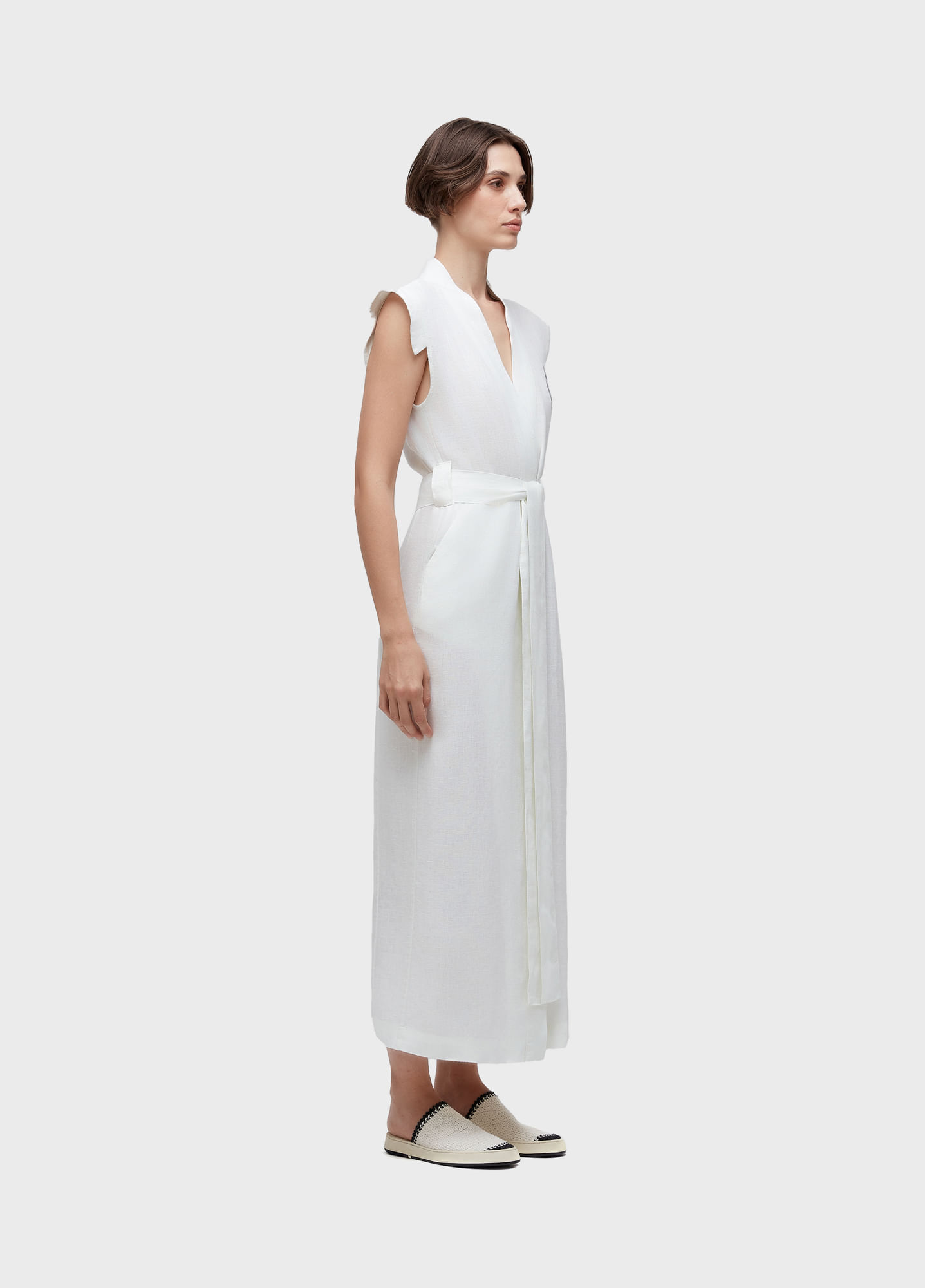 Vestido transpasse concha duo