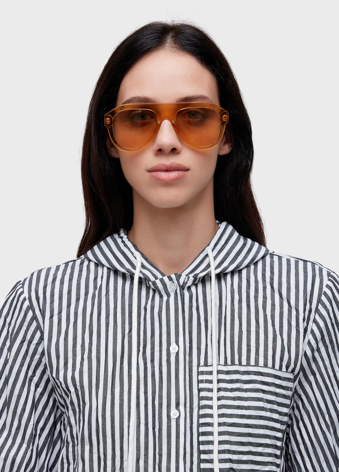 Camisa capuz wrinkle tricoline fio tinto