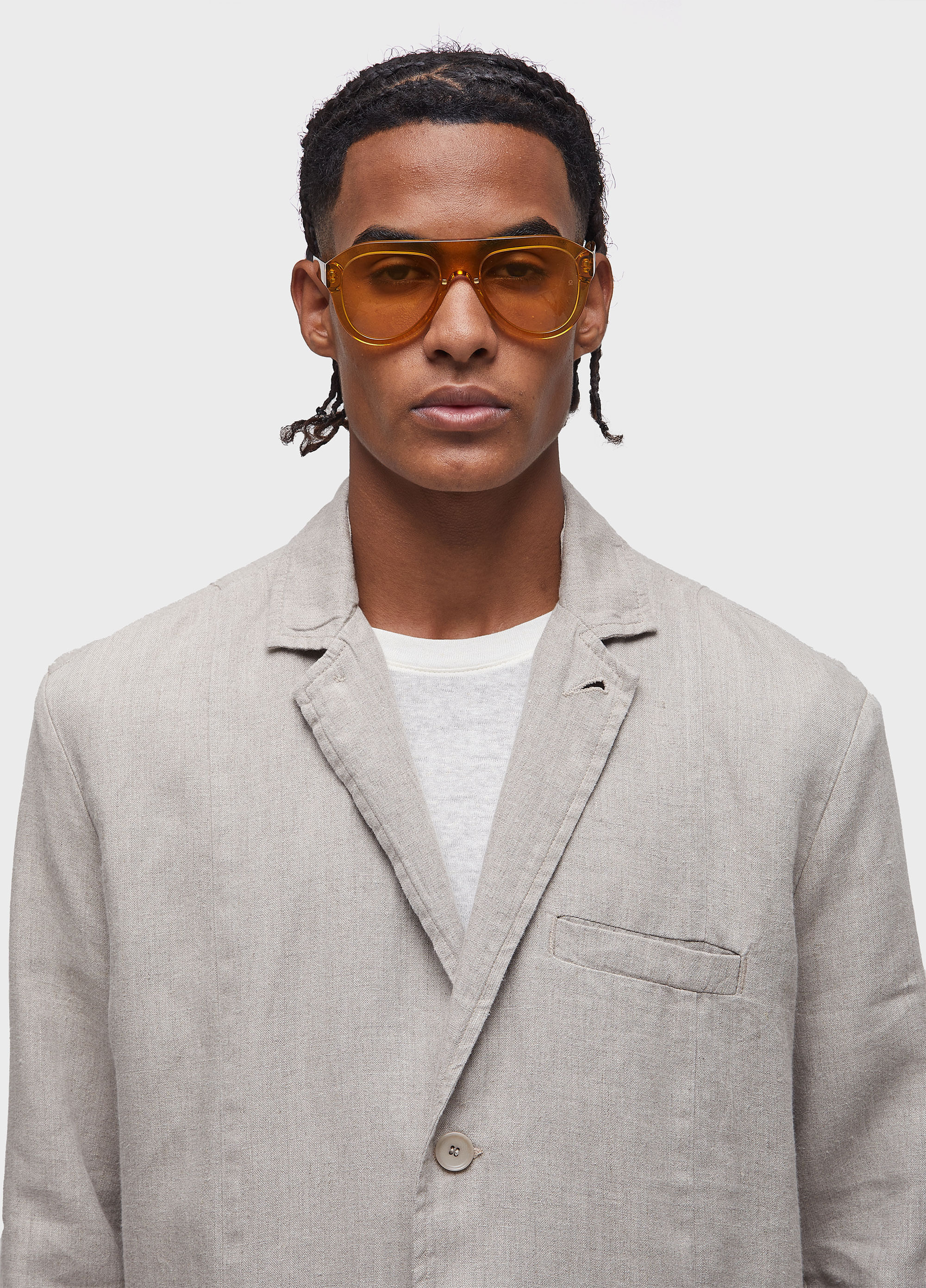 OLUN linen blend jacket/アイボリー Sサイズ linen blend jacket/リネンブレンドジャケット（テーラードジャケット