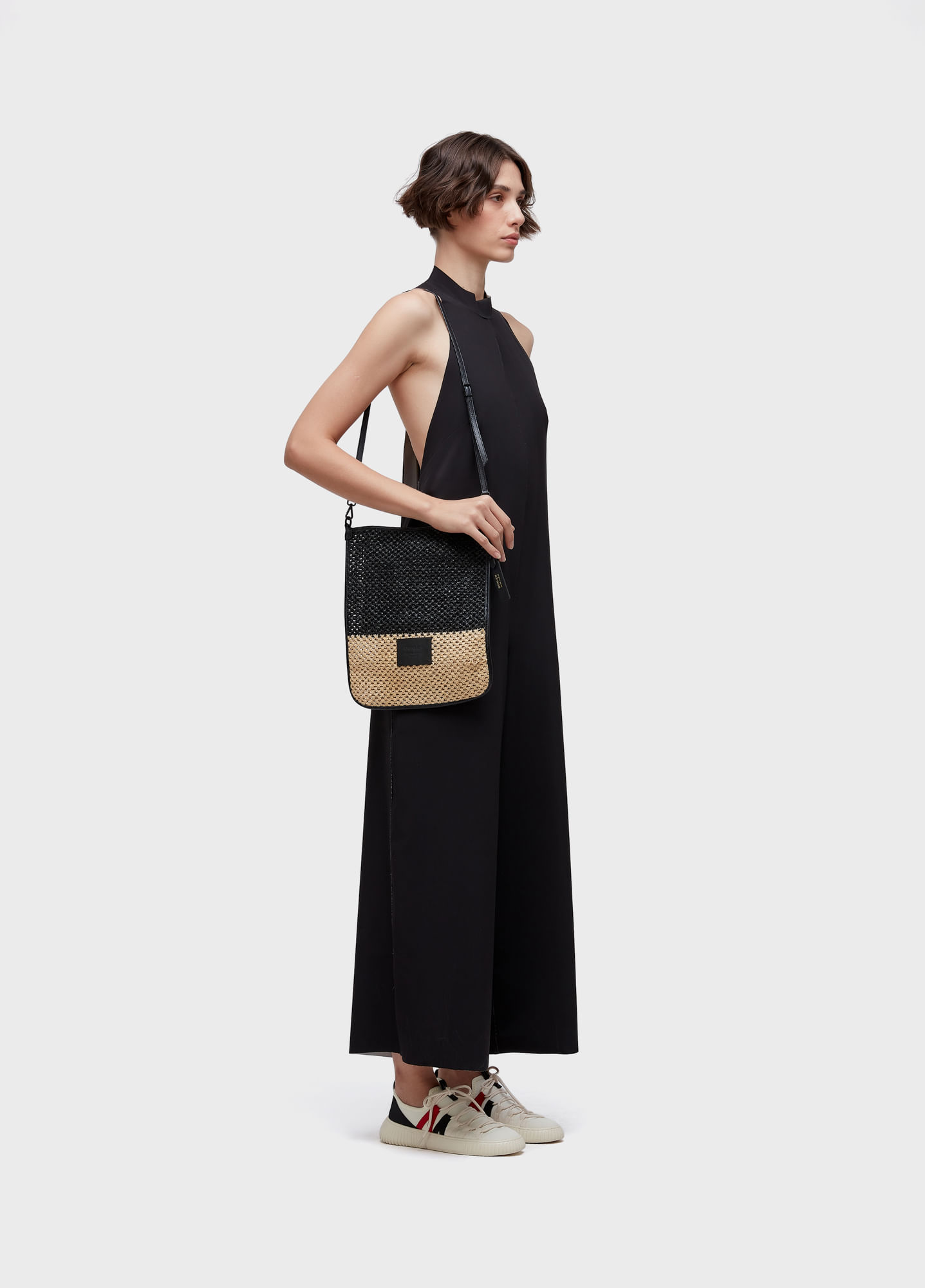 Bolsa tote tela flat bicolor