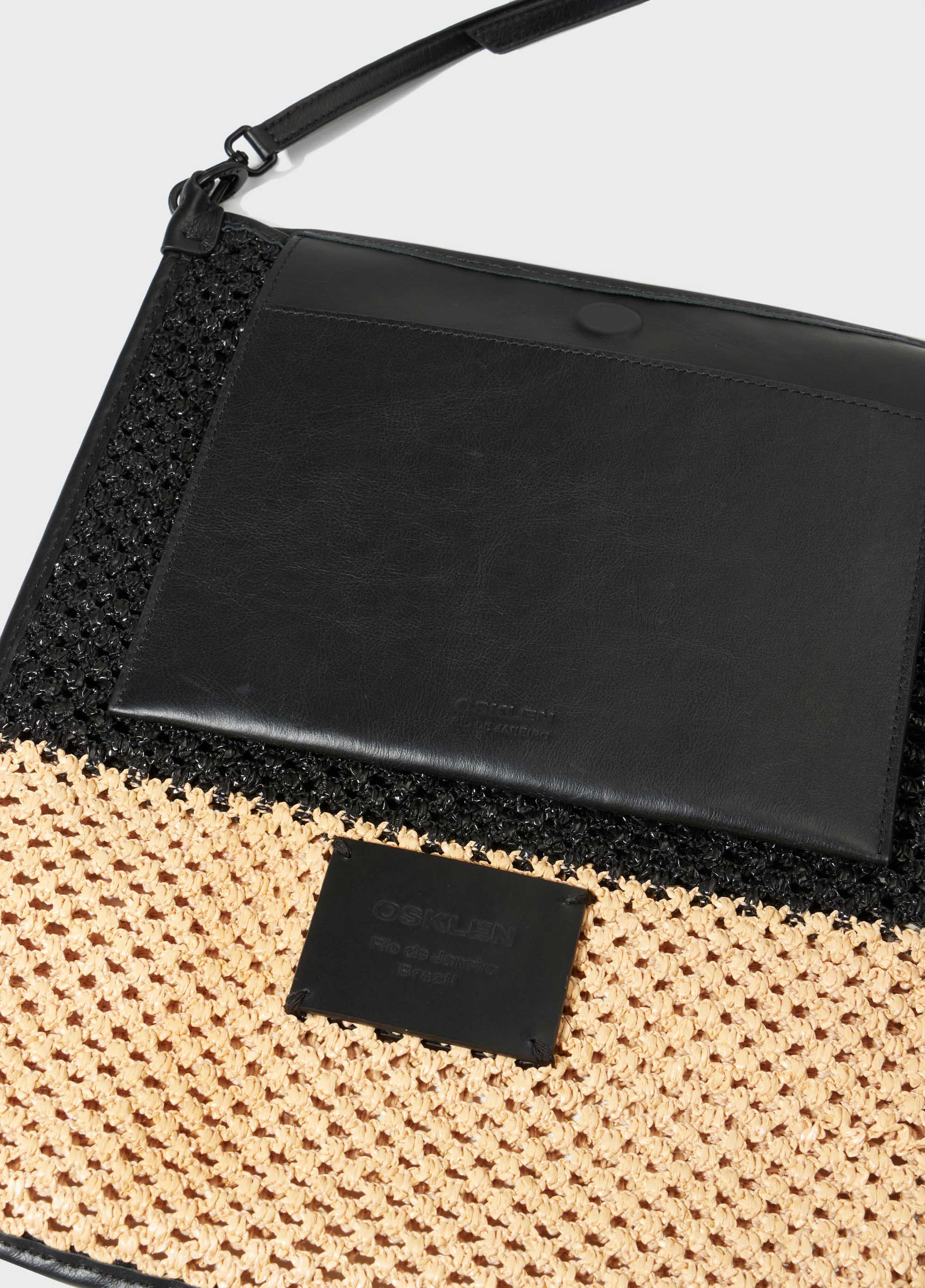 Bolsa tote tela flat bicolor