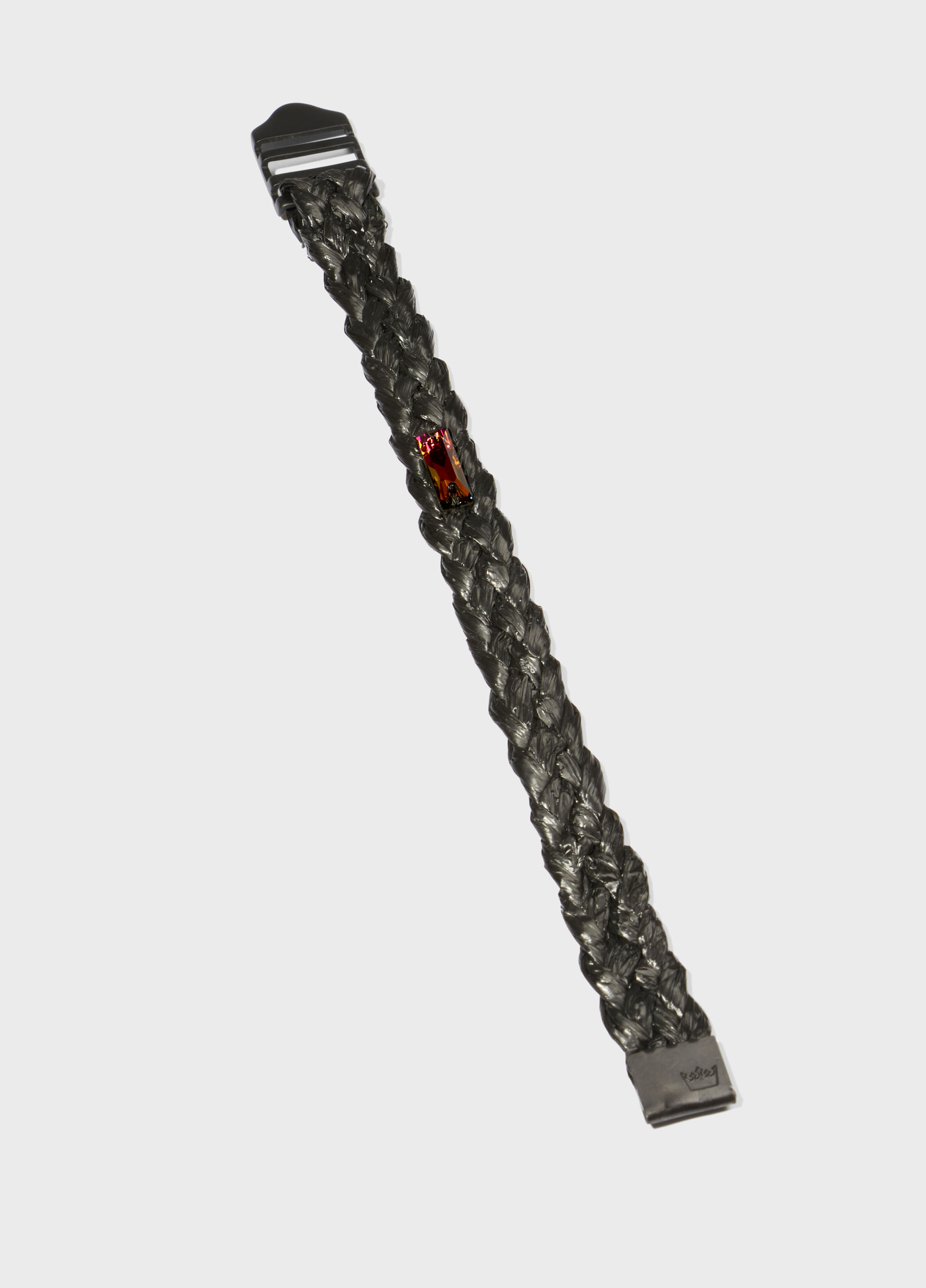 Pulseira cristal solitario rafia