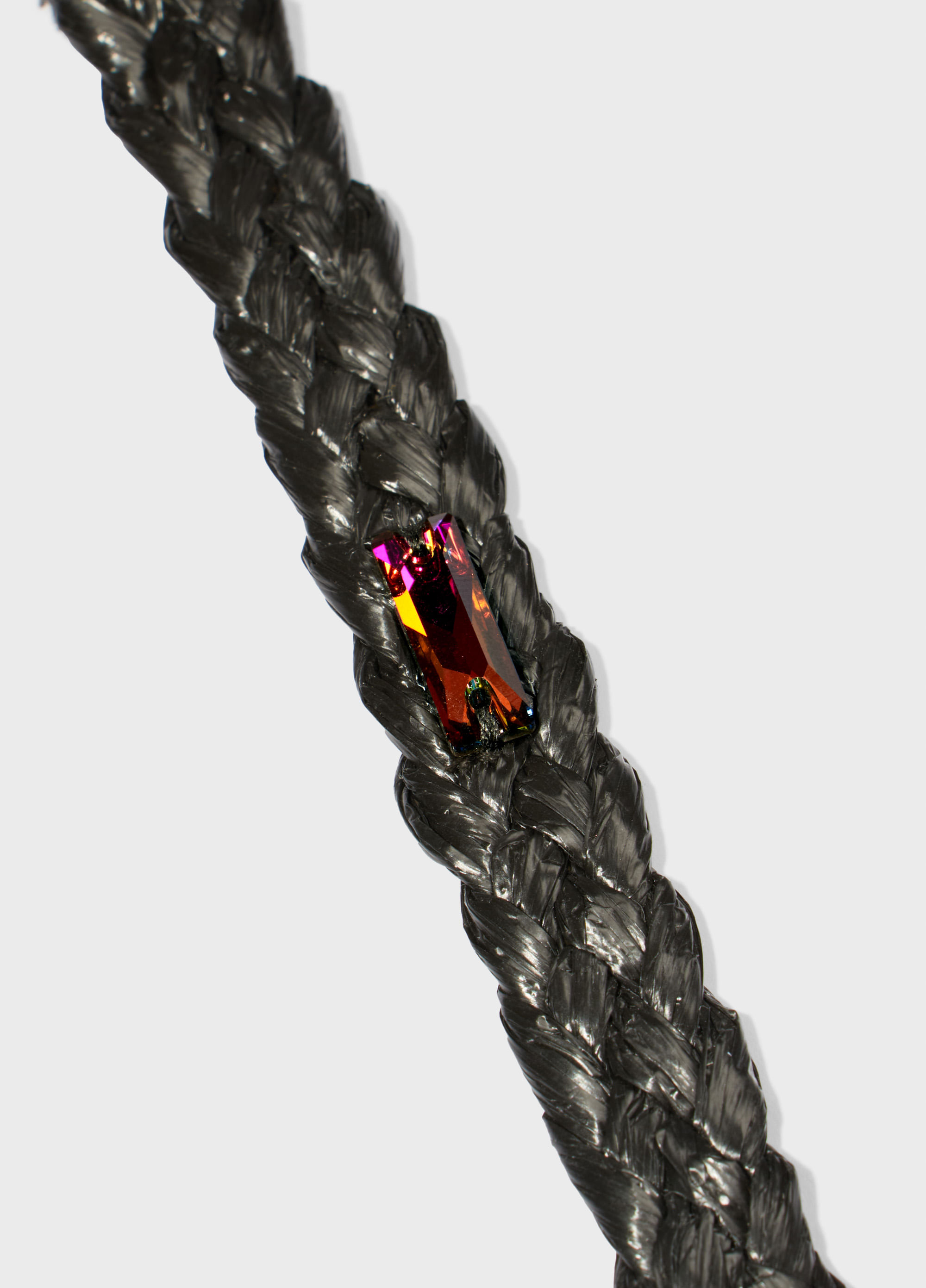 Pulseira cristal solitario rafia