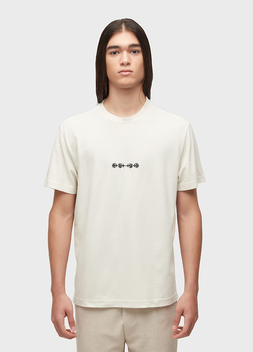 T-shirt vintage flower embroidered