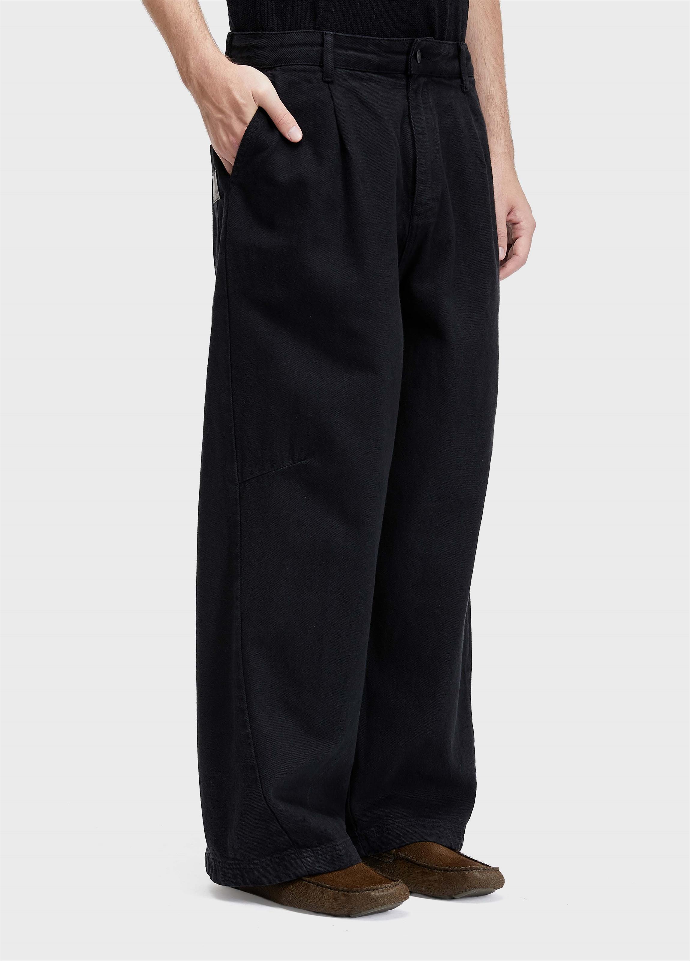 Calça over wide twill