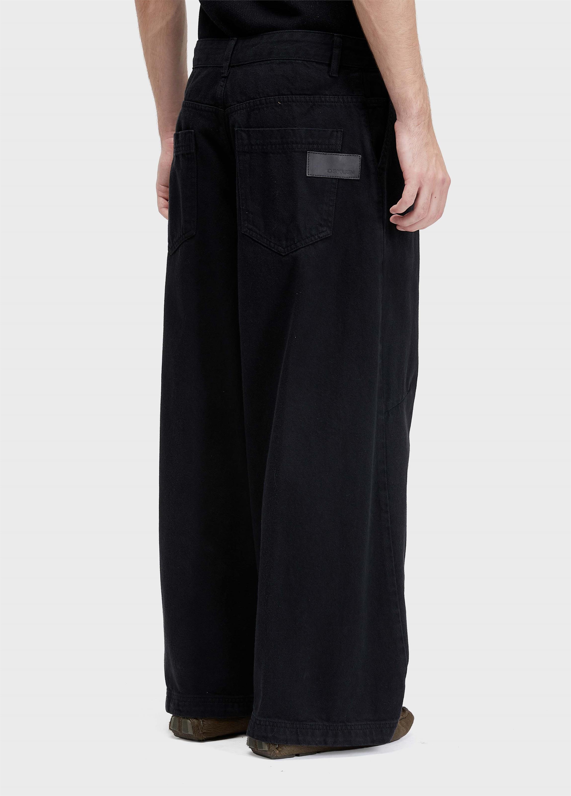 Calça over wide twill