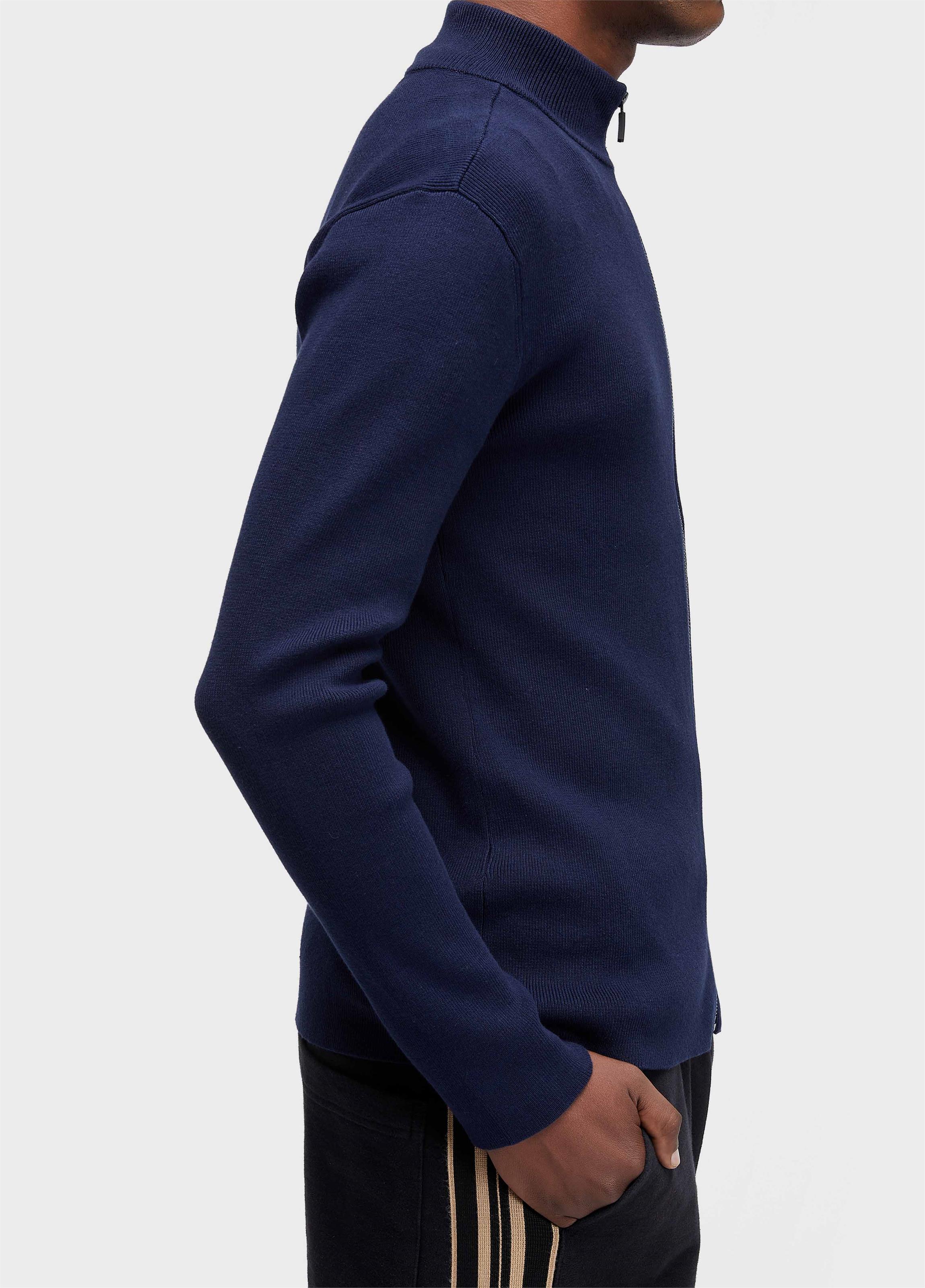 Sweater tricot zipped cotton