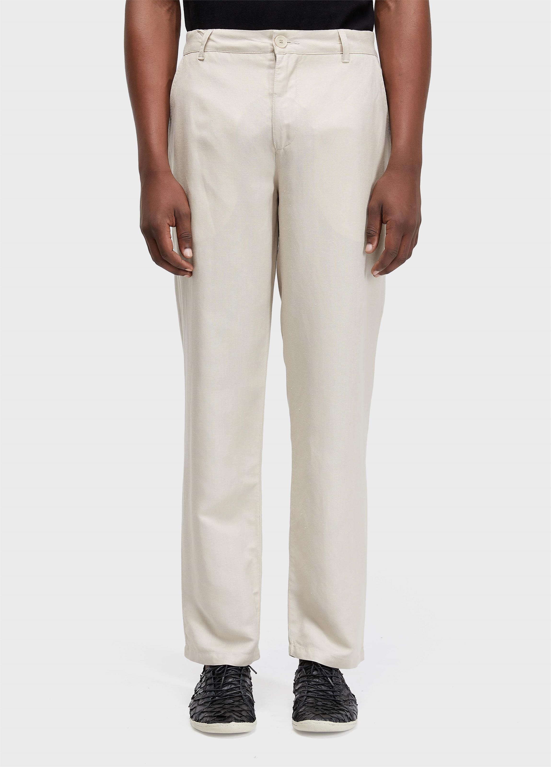 Calça alfaiataria fluid linen