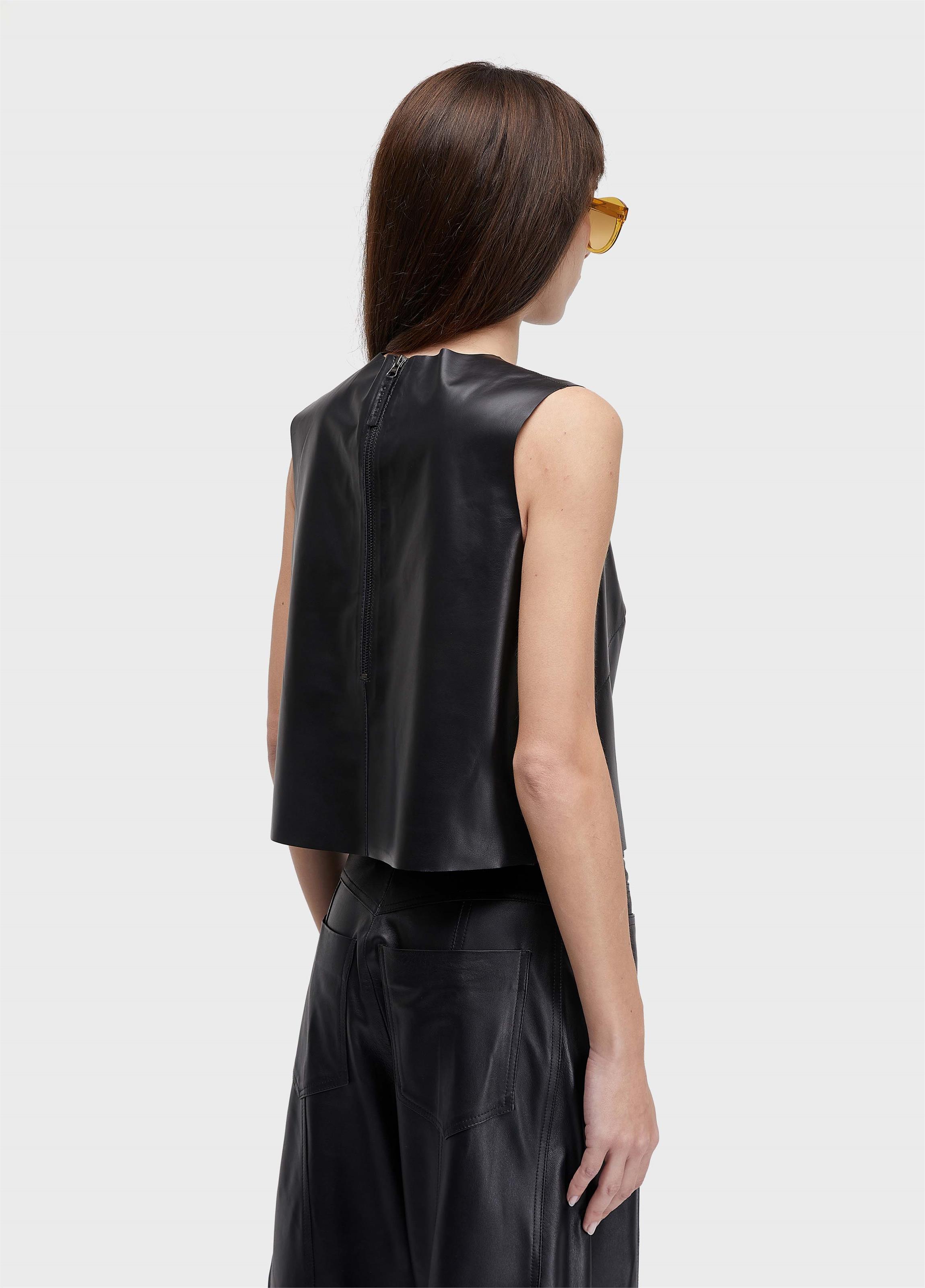 Blusa sleeveless couro
