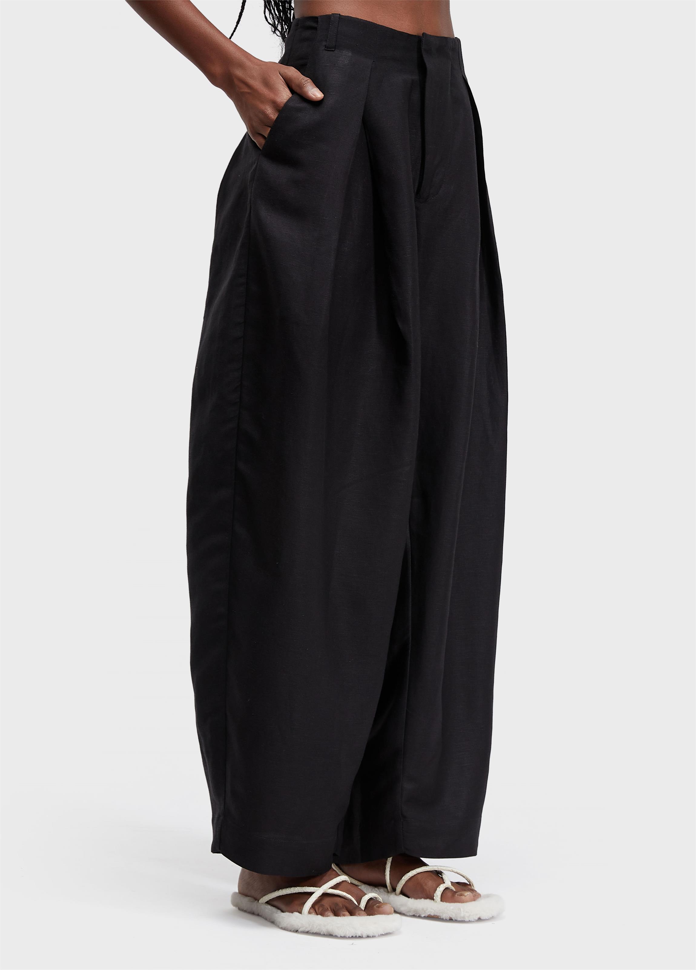Calça linen pregas