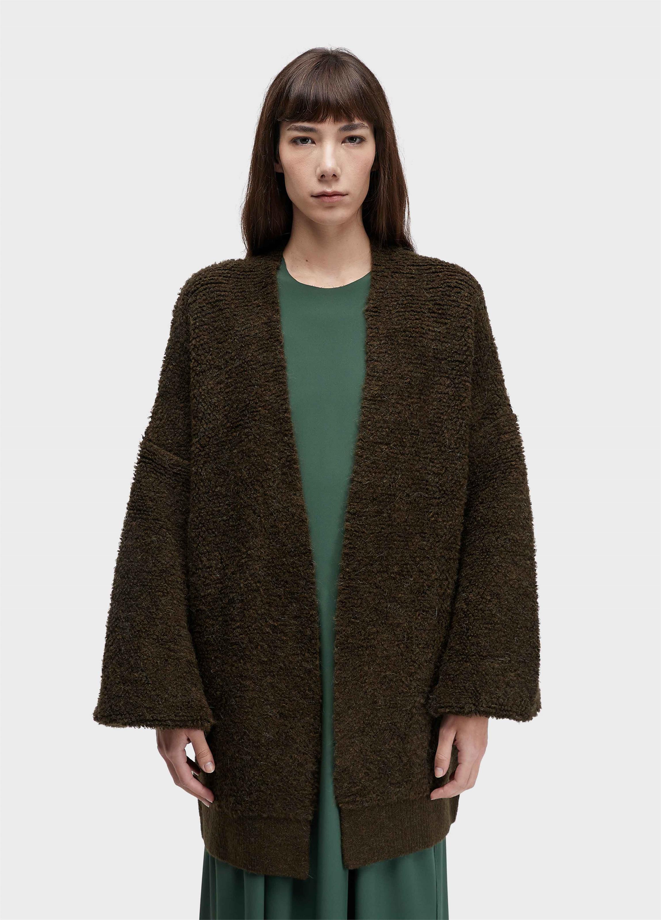 Maxi cardigan tricot textura