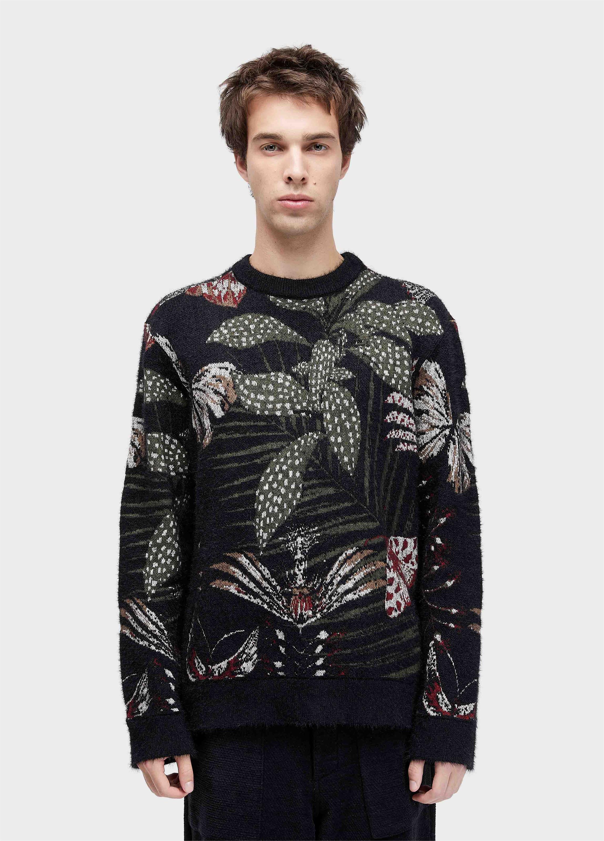 Sweater jacquard botanique