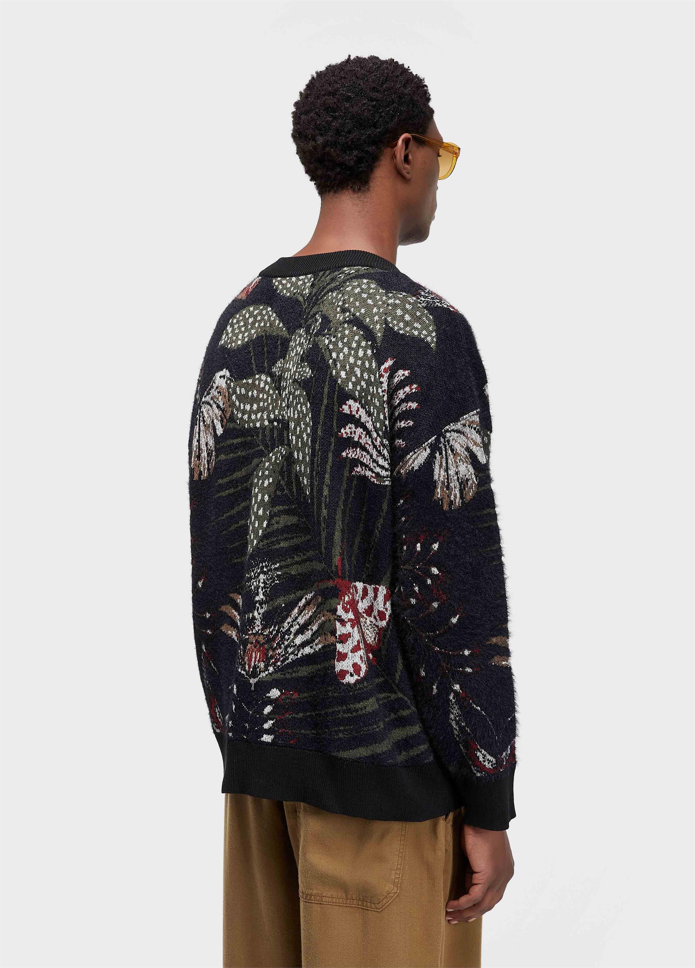 Cardigan jacquard botanique