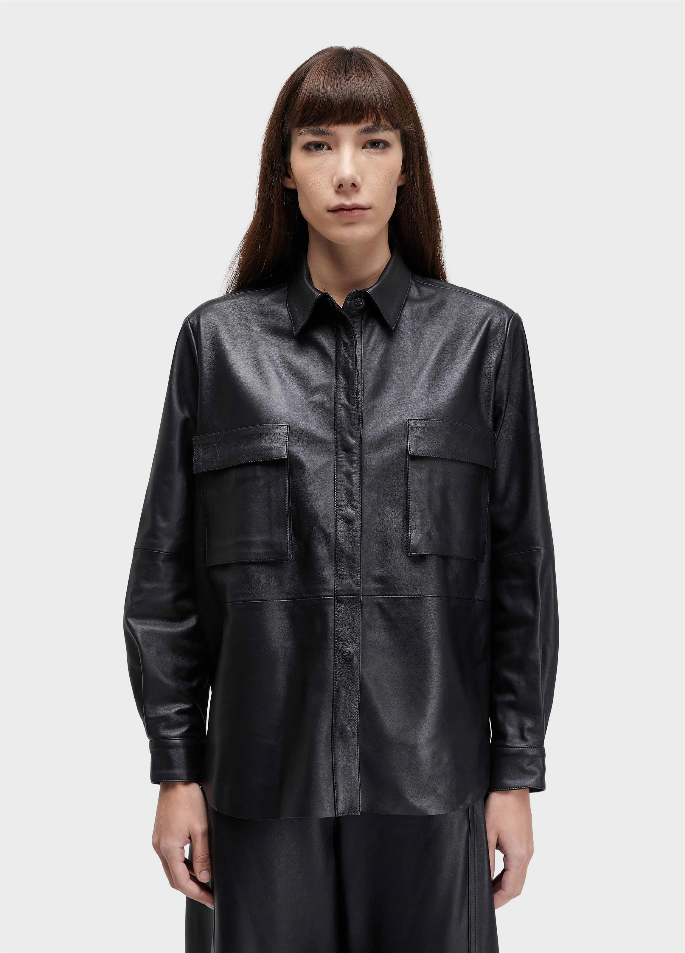 Camisa recorte couro