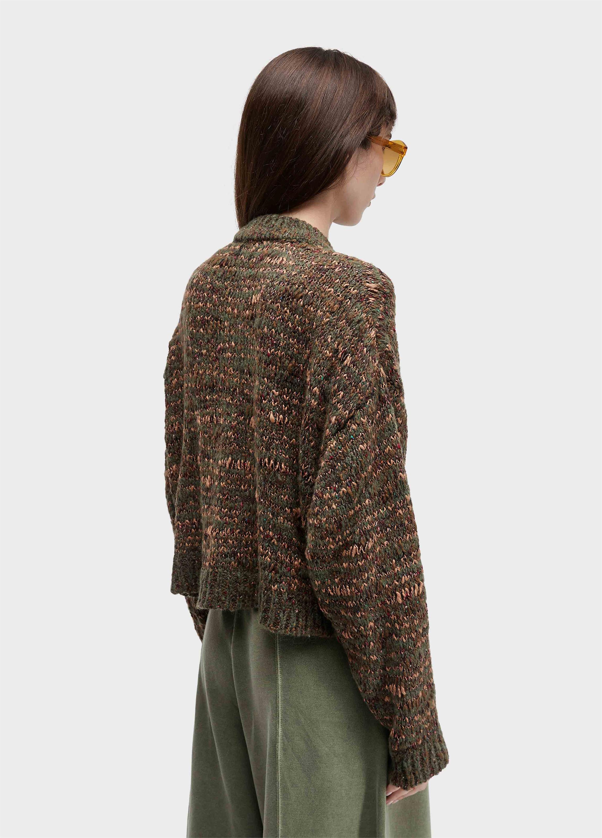 Casaco tricot mesclado