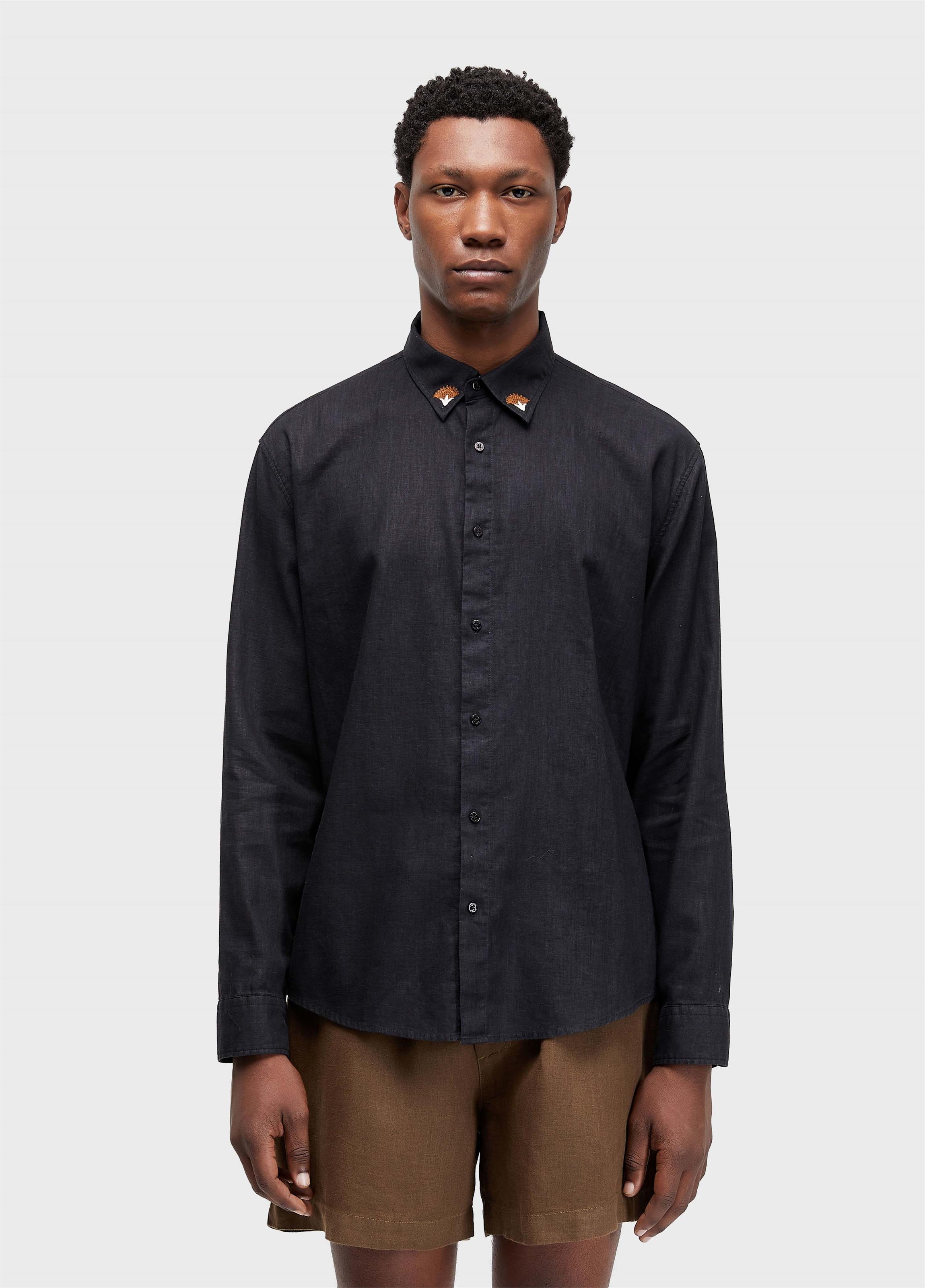 Camisa linen floral trama