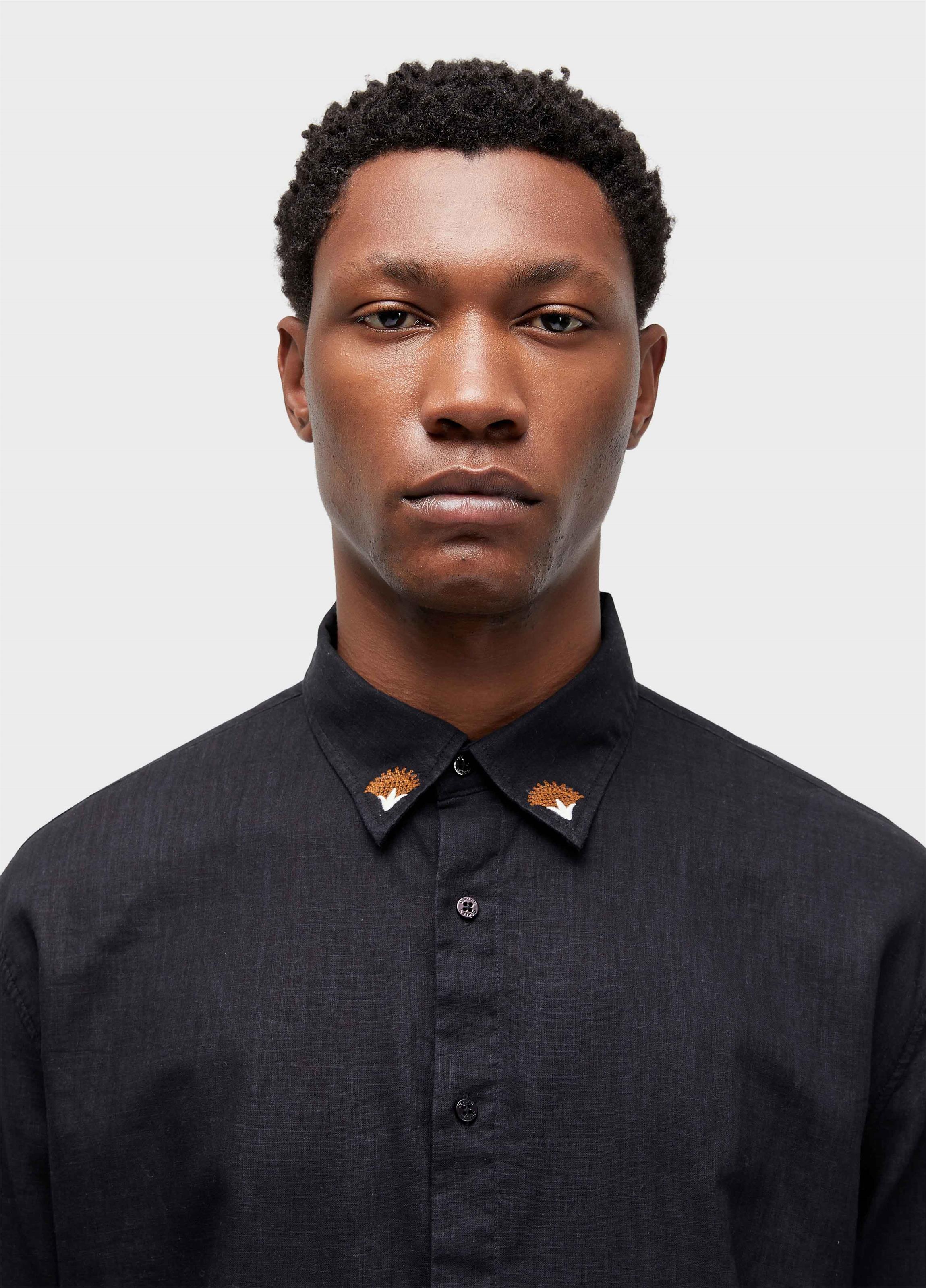 Camisa linen floral trama