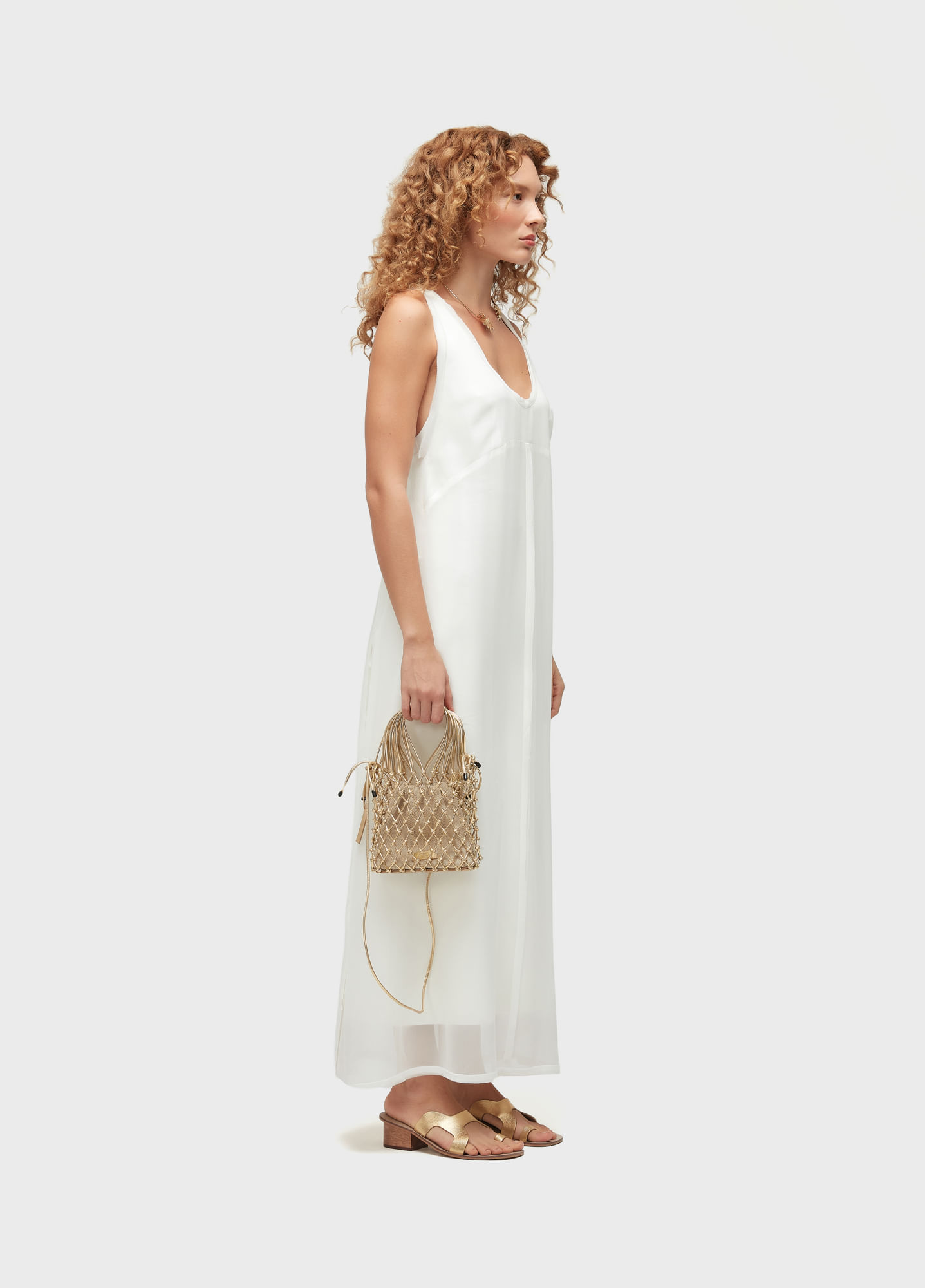 Vestido longui desfiado ggt
