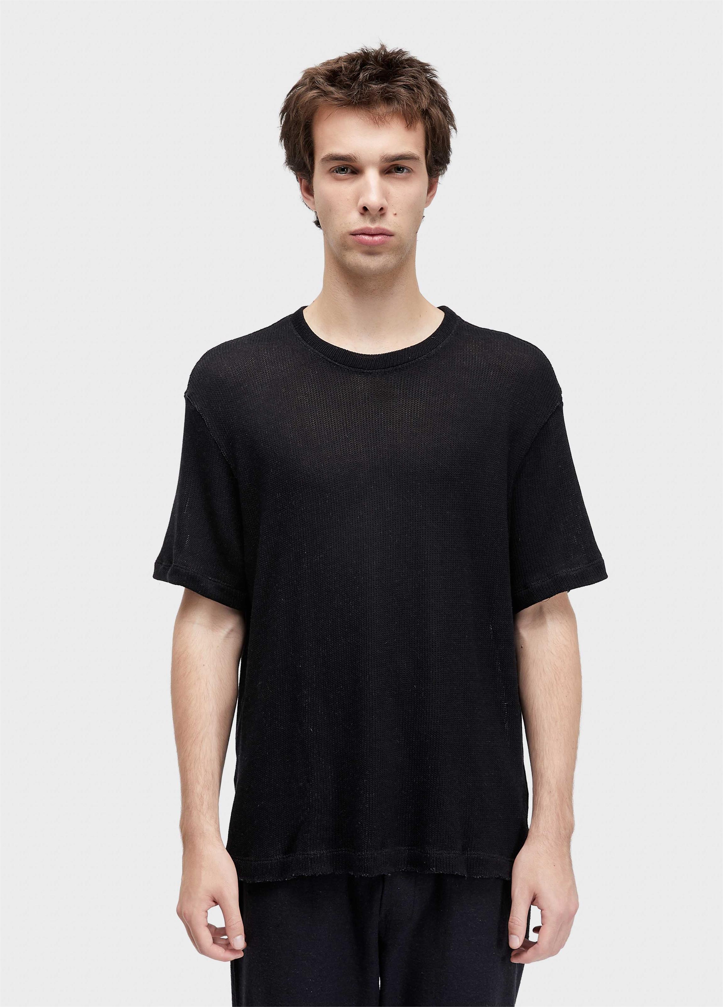 T-shirt over knit rustic