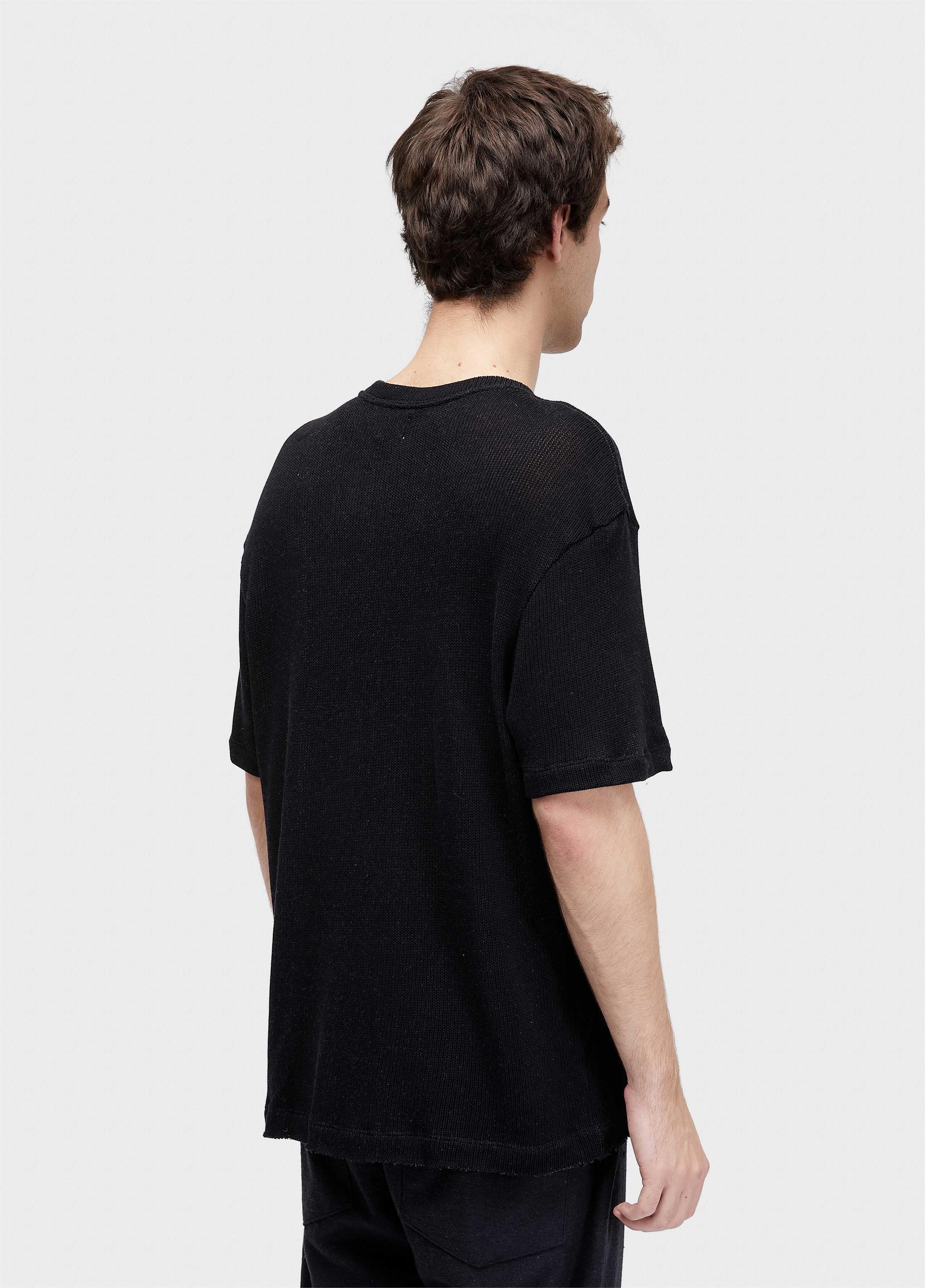 T-shirt over knit rustic
