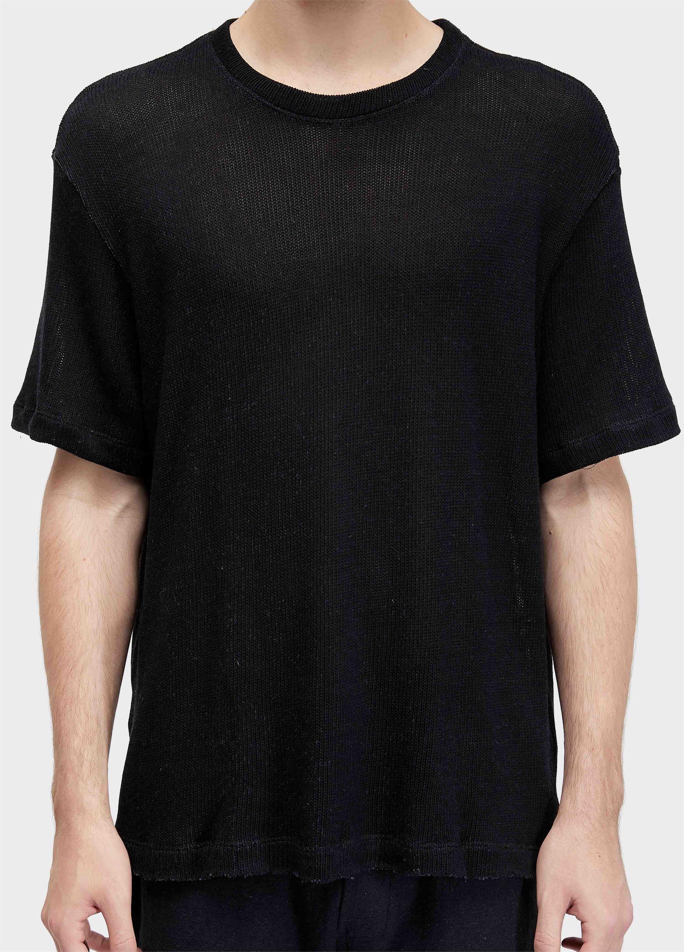 T-shirt over knit rustic