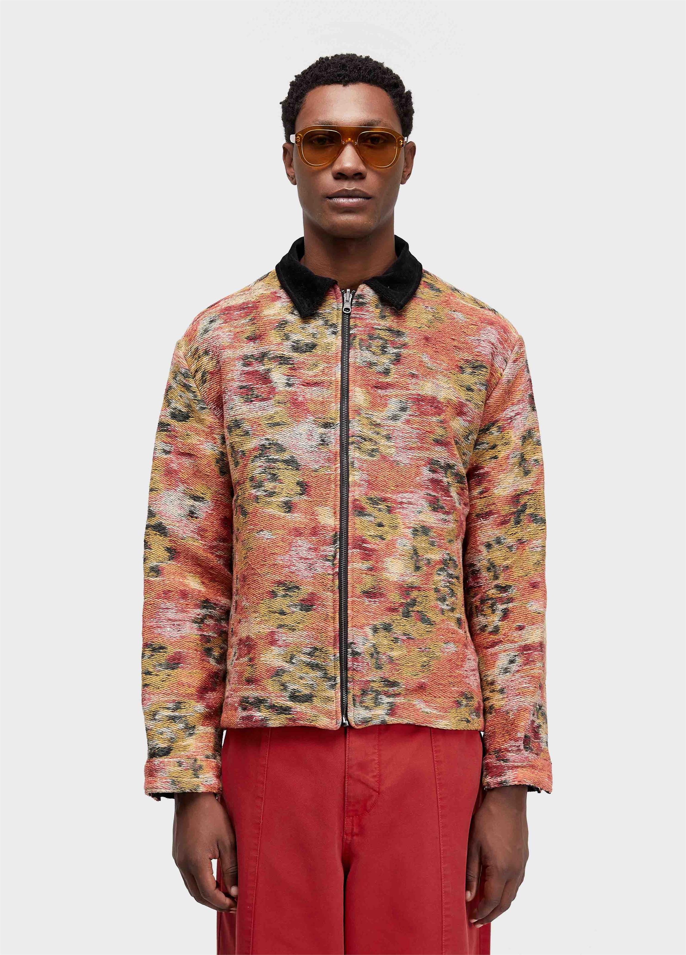 Jaqueta bomber velvet roseira jacquard