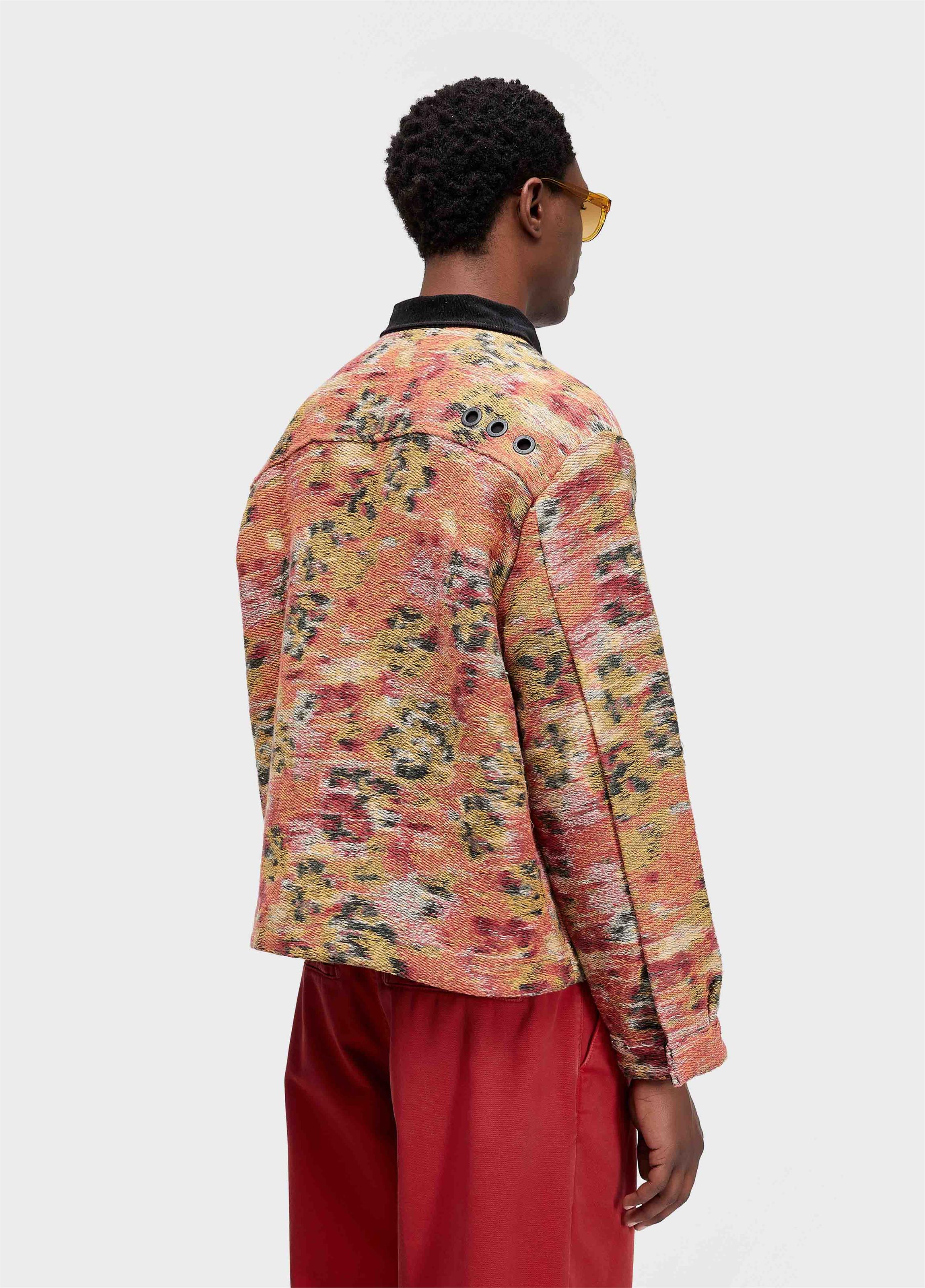 Jaqueta bomber velvet roseira jacquard