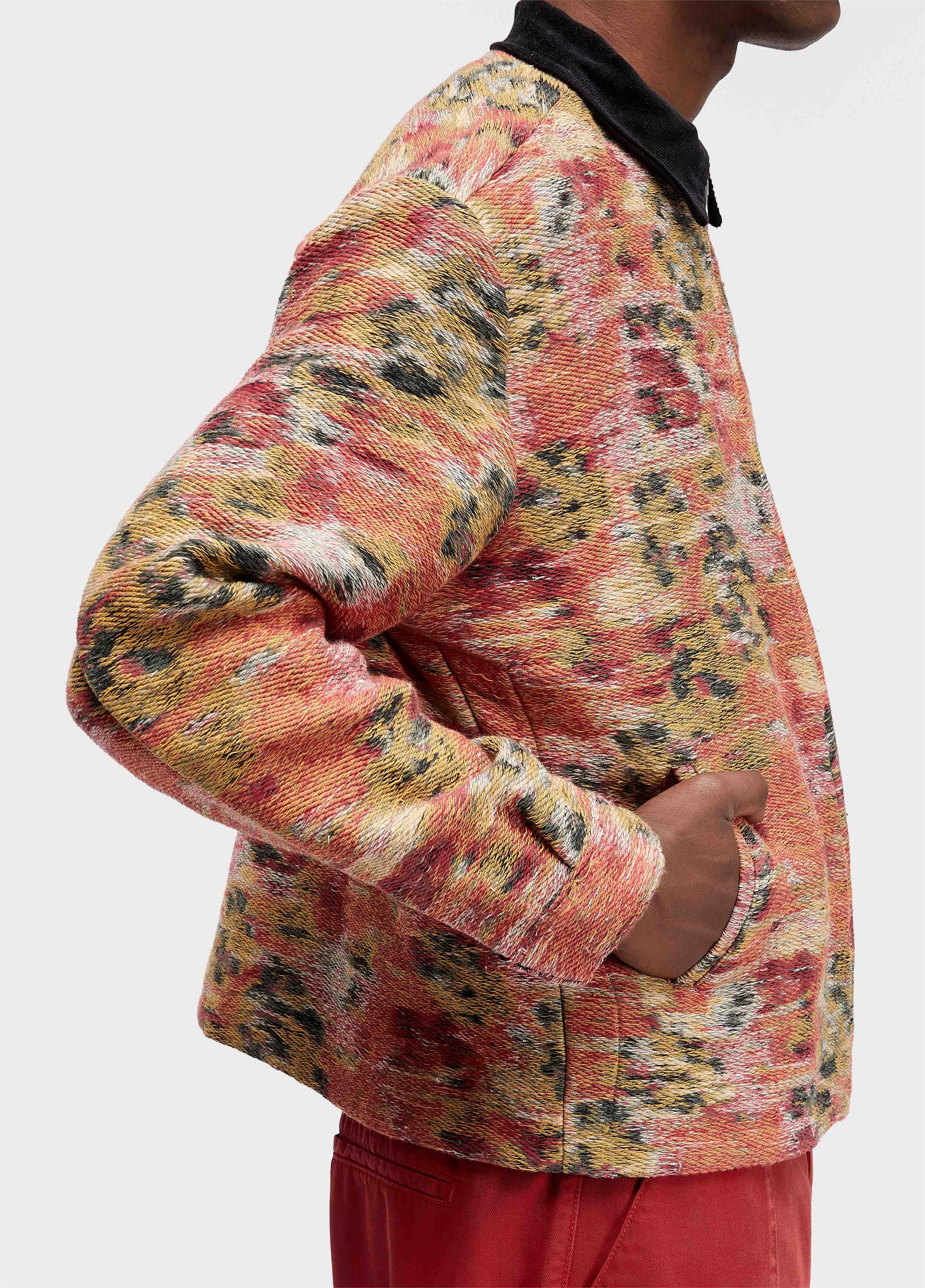 Jaqueta bomber velvet roseira jacquard