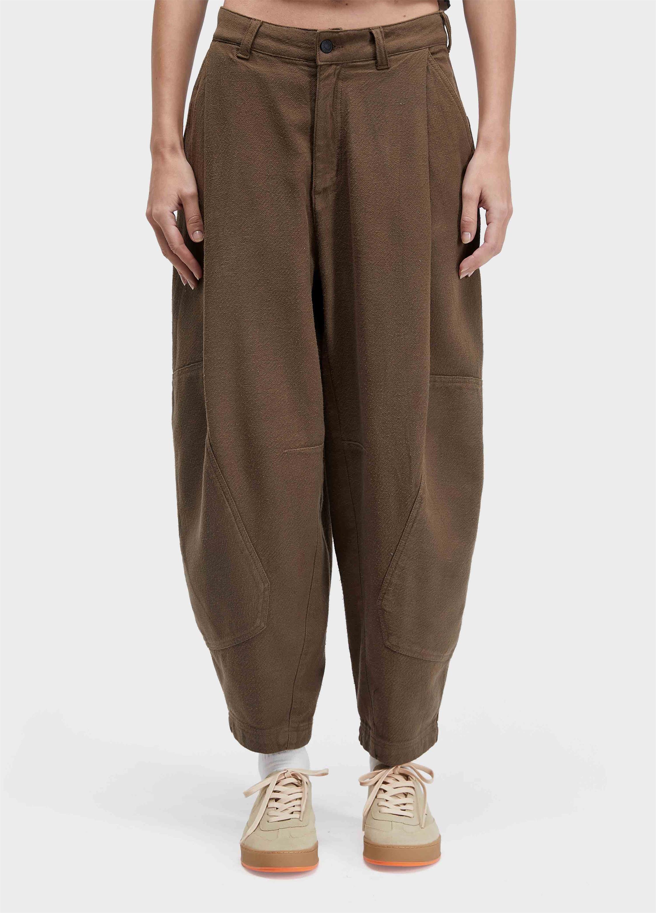 Calça pregas recortes organic cotton