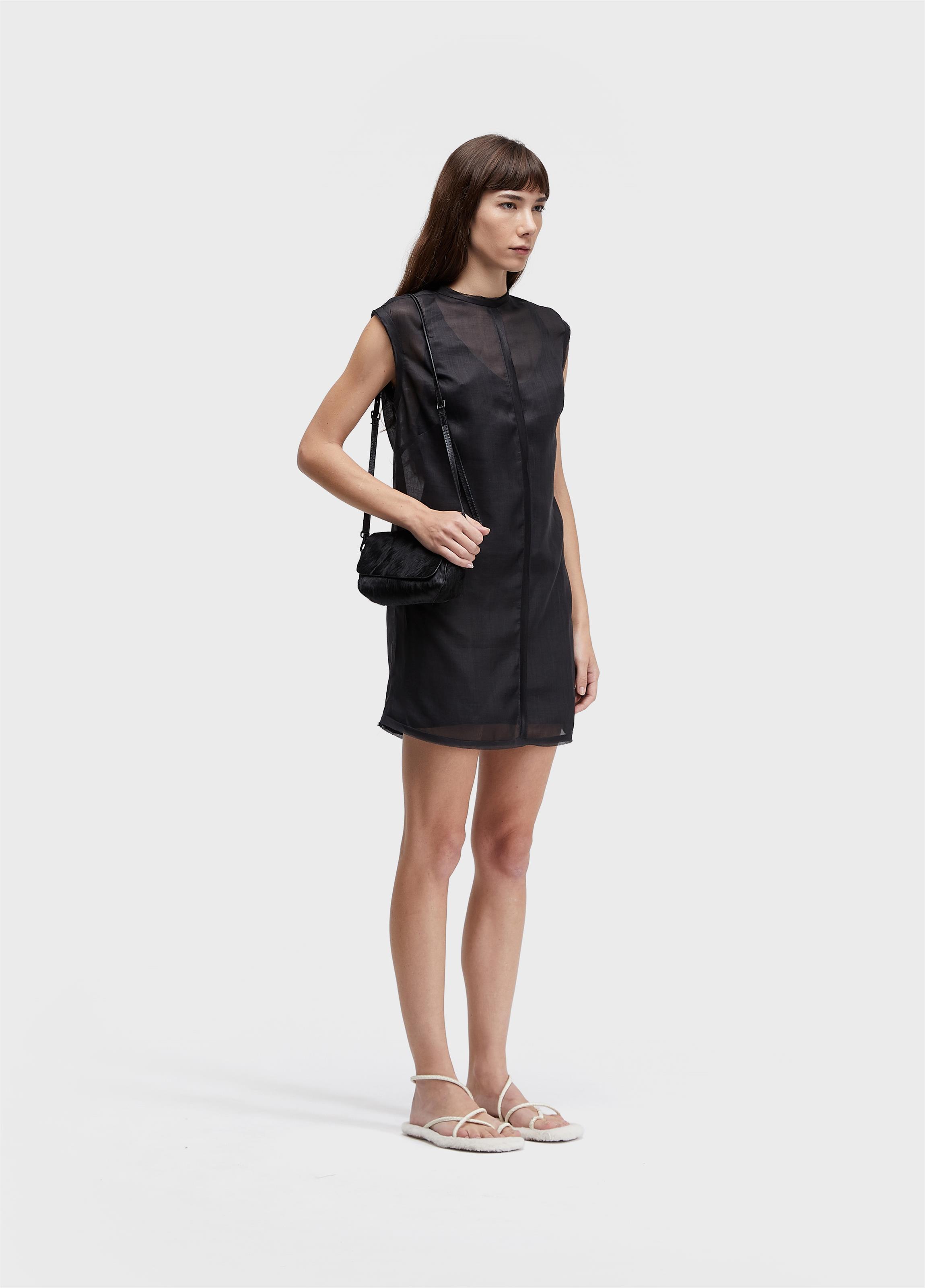 Vestido curto sleeveless organdi