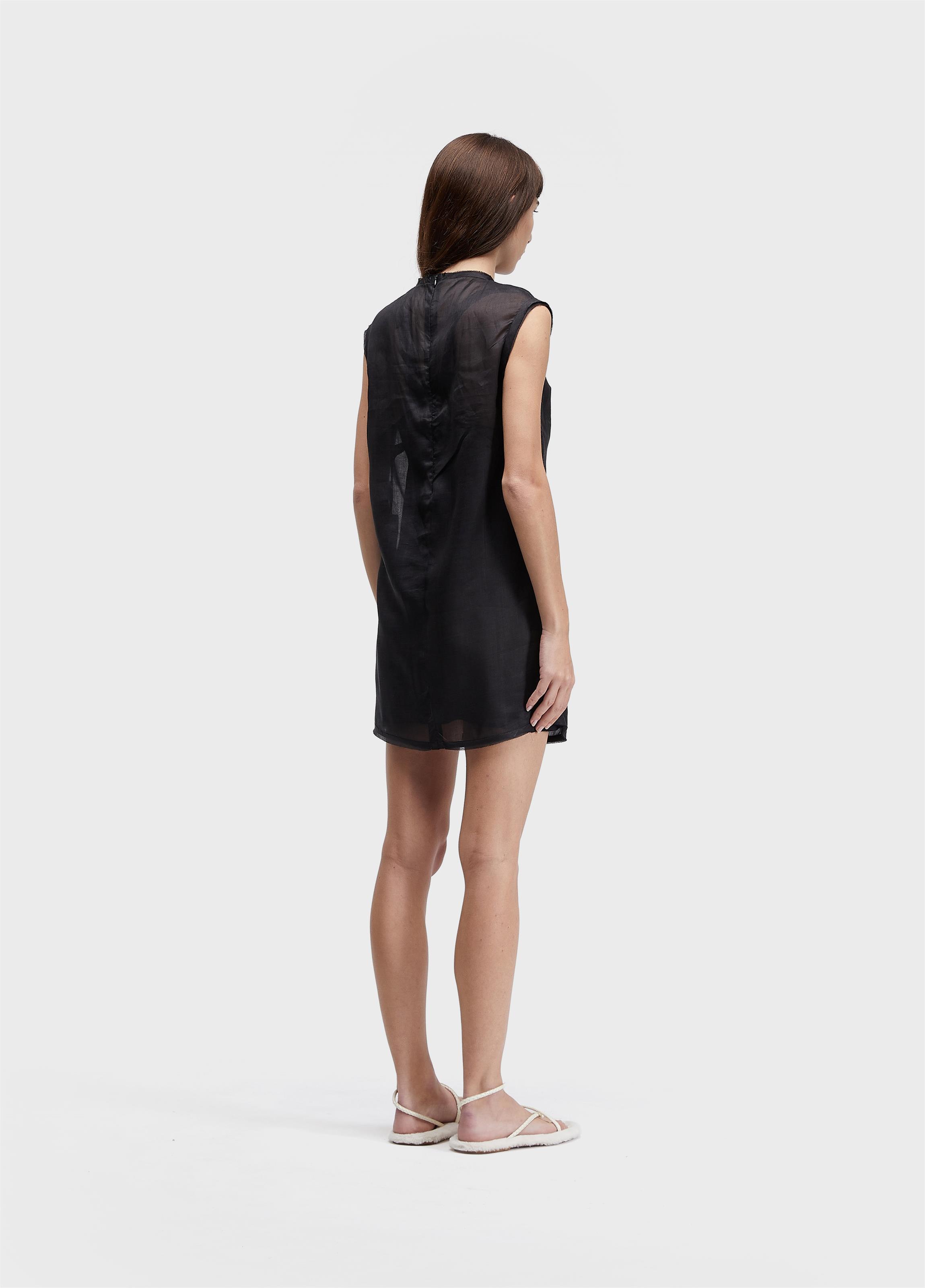 Vestido curto sleeveless organdi