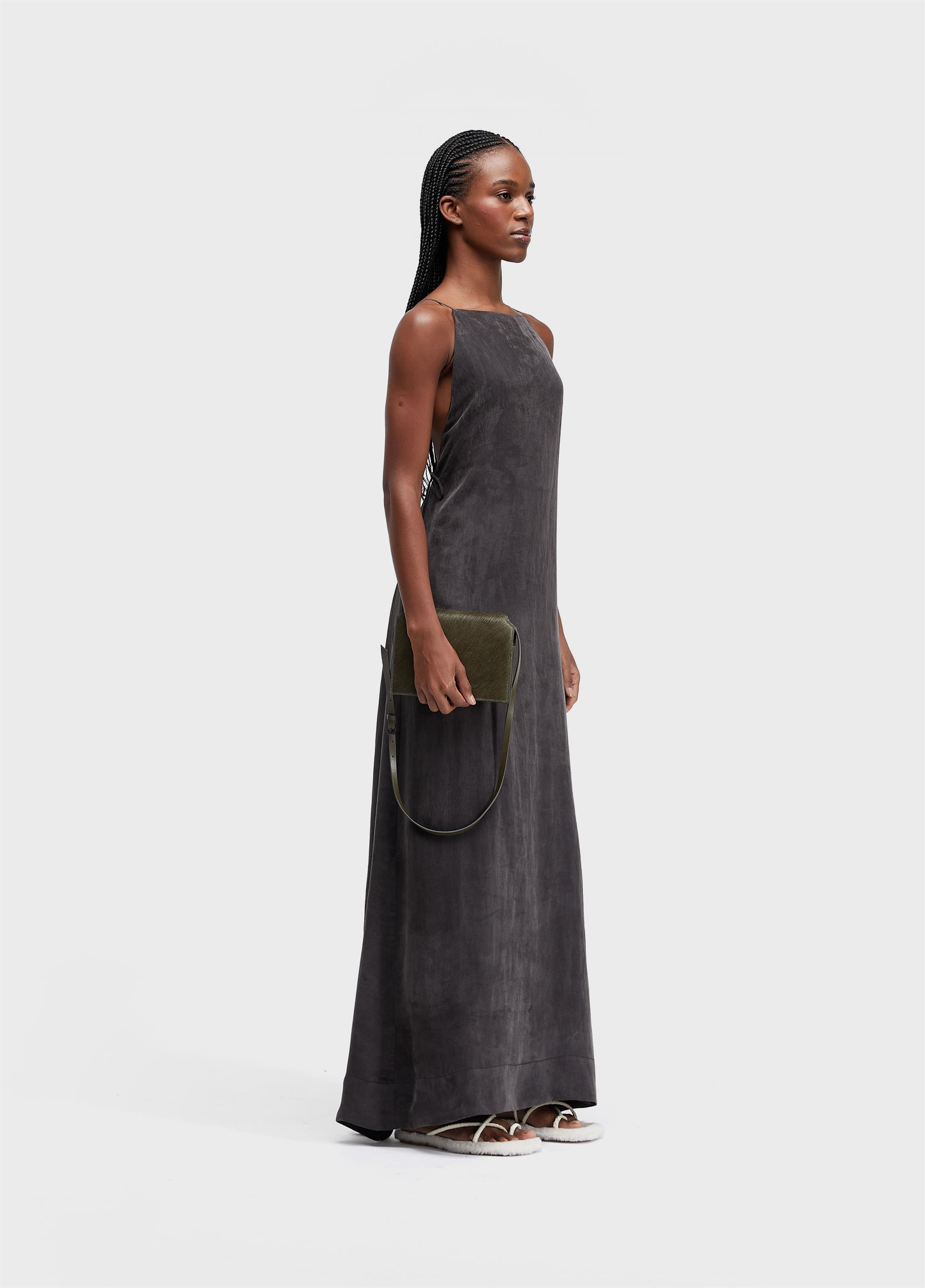 Vestido alças longui cupro