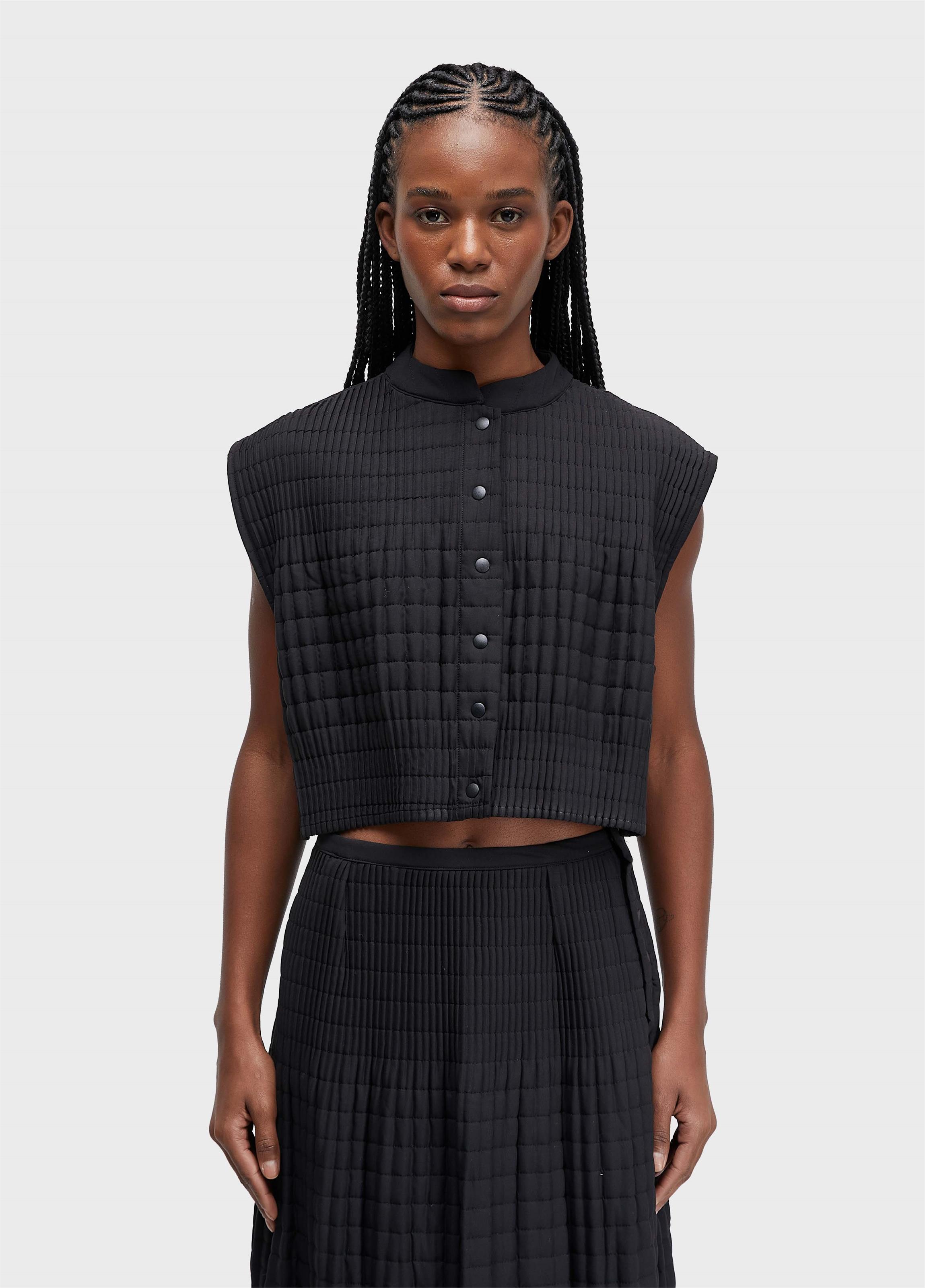 Colete plisse matelasse curto