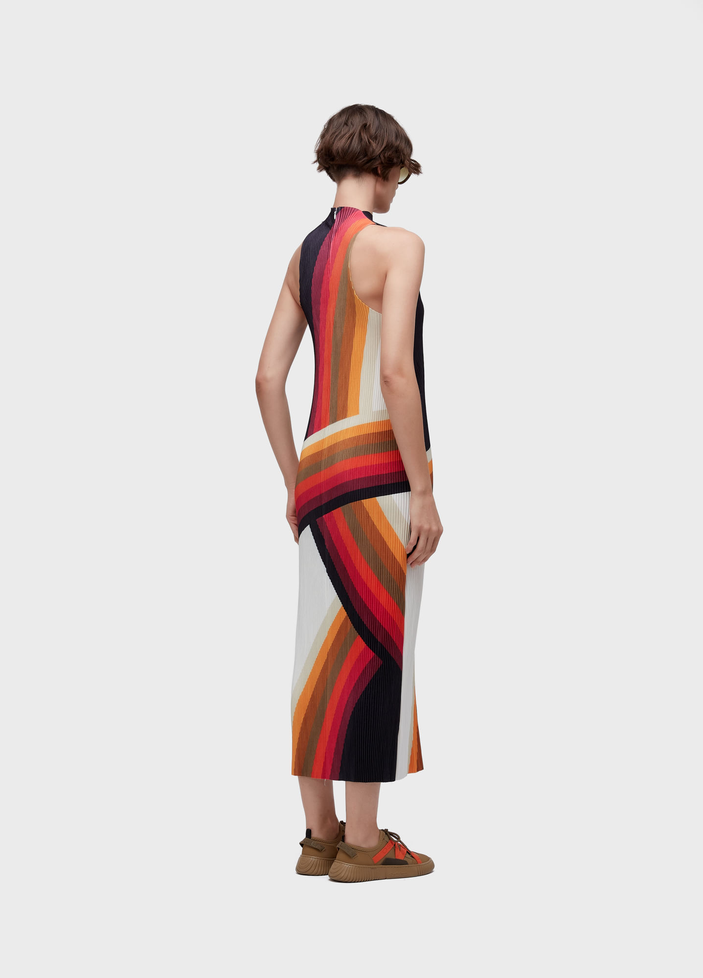 Vestido raglan longui plisse onda