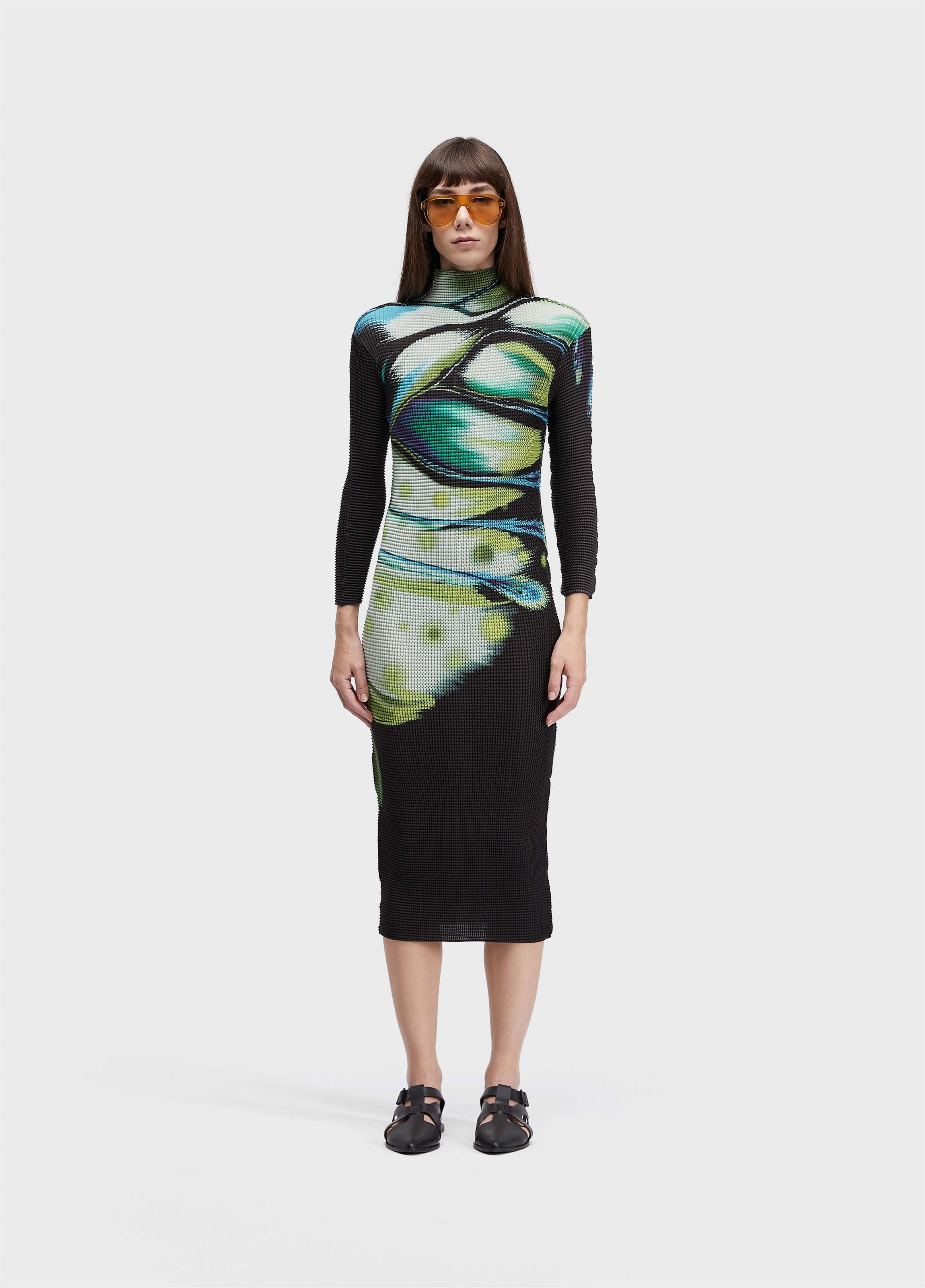 Vestido MIDI pixel butterfly tex