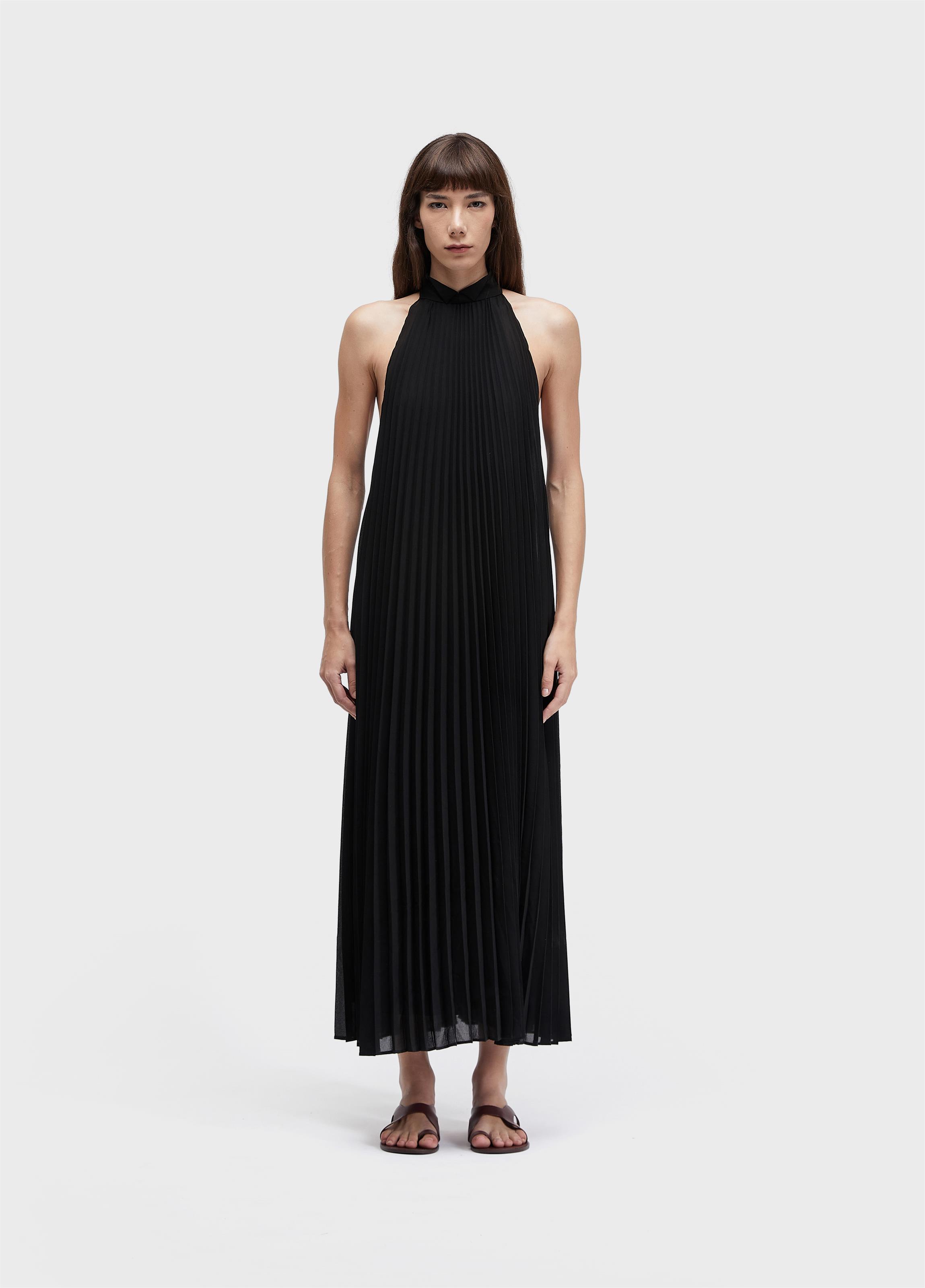Vestido smoking nadador lastex plisse