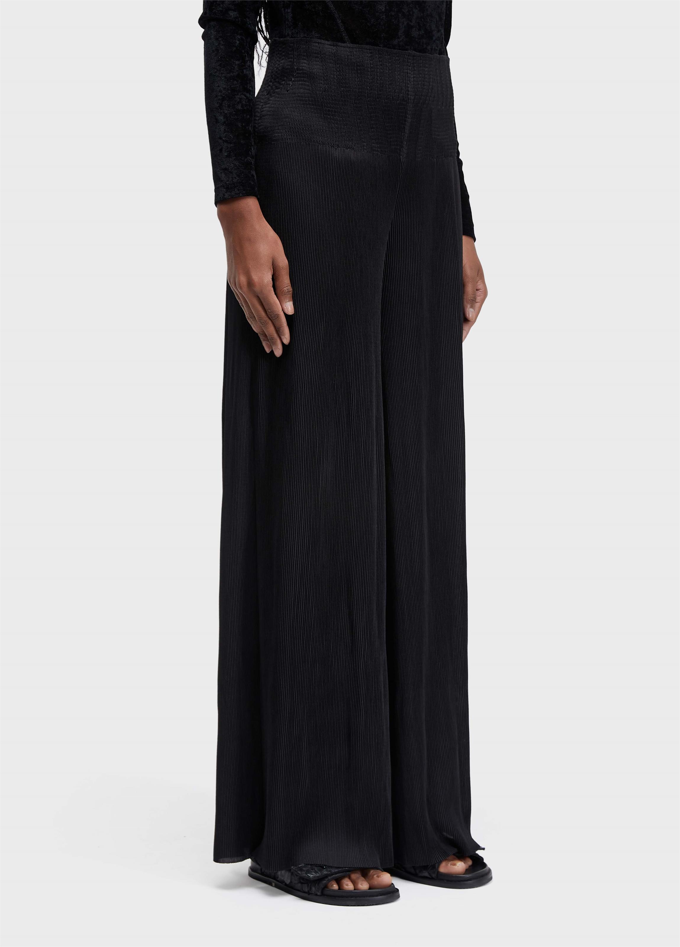 Calça pantalona lastex plisse
