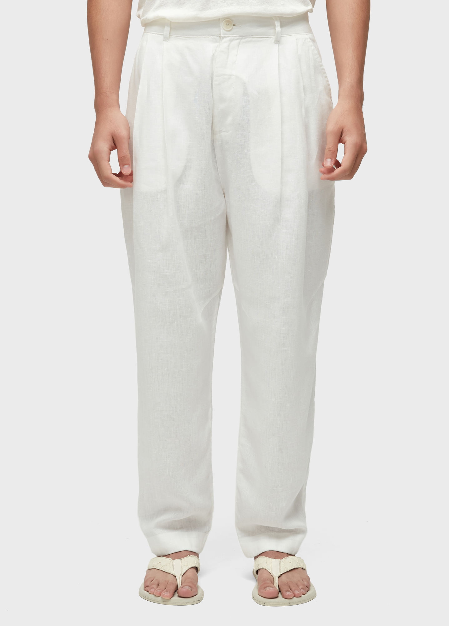 Calça alfaiataria smoking linen